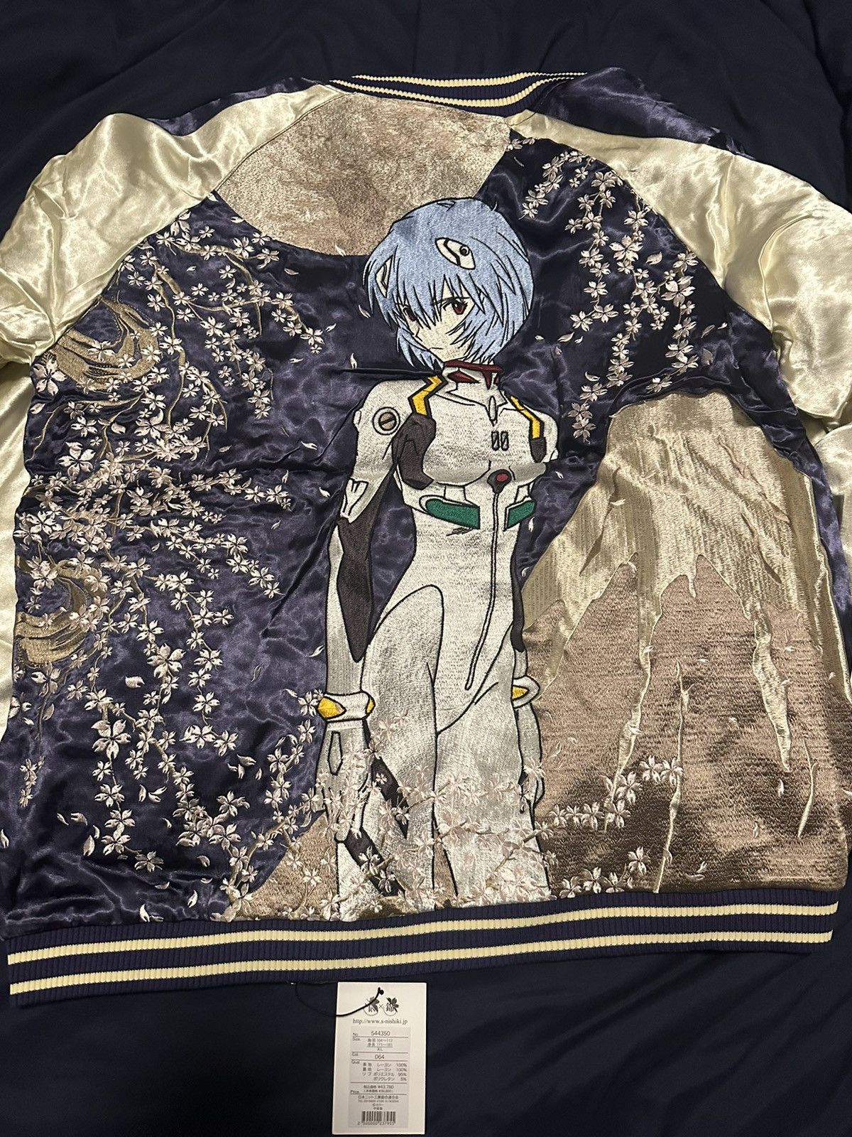 Japanese Brand Nishiki × EVANGELION Rei Ayanami Sukajan & MA-1 Jacket Size US XL / EU 56 / 4 - 5 Thumbnail