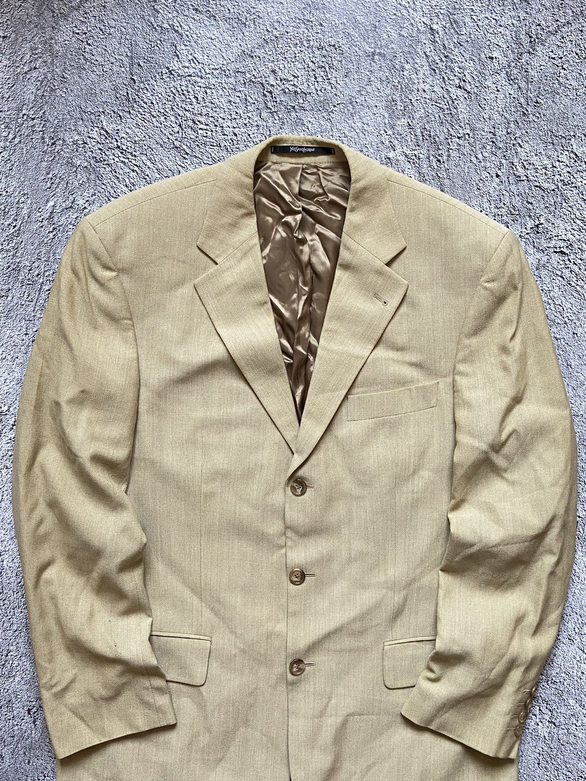 Saint Laurent Paris × Vintage × Yves Saint Laurent Vintage Yves Saint Laurent Distressed Blazer YSL Size 52R - 3 Thumbnail