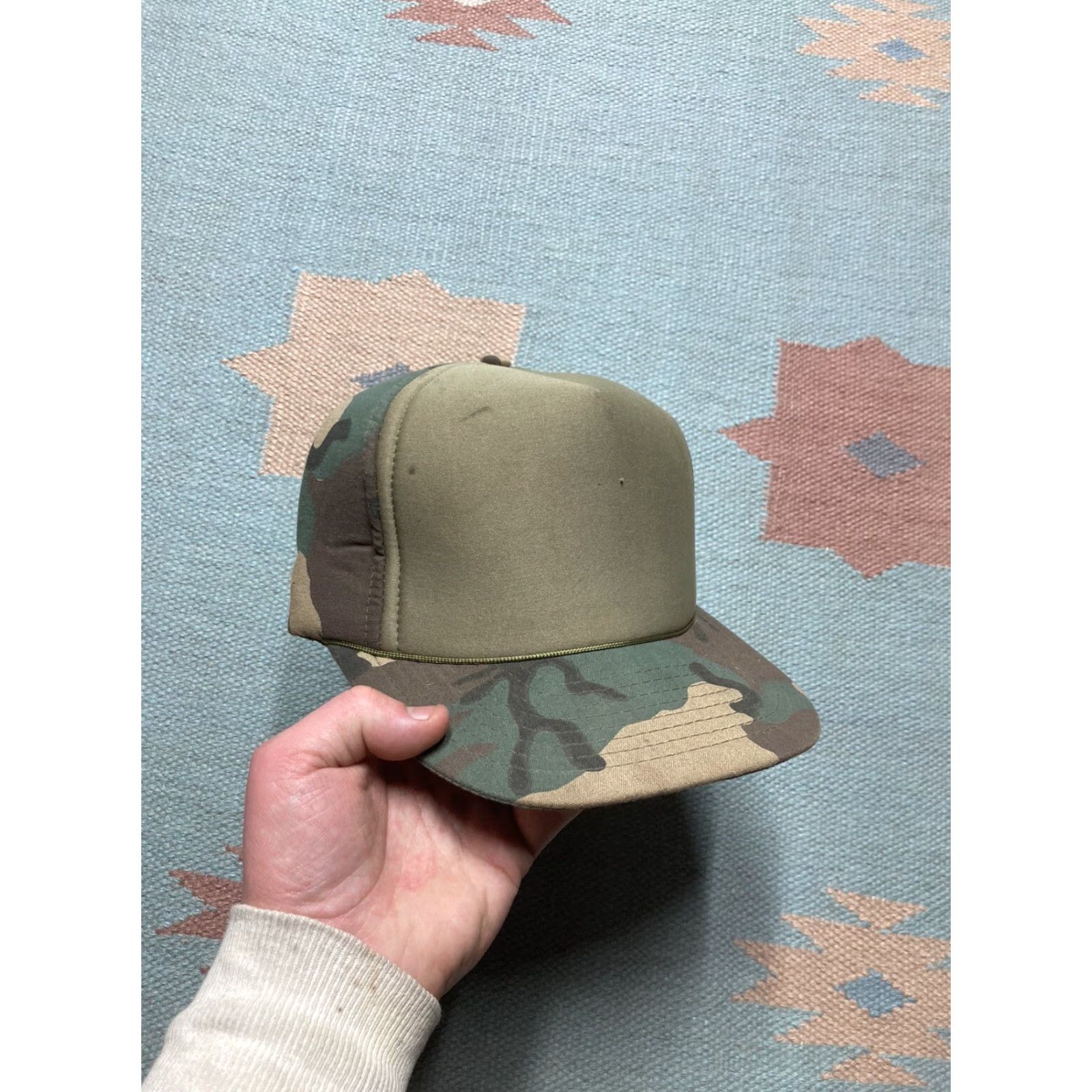Vintage VINTAGE SnapBack Hat Camouflage Woodland Blank Camo Hunting 80s 90s Foam Adjustable Men Mens Camouflage 90s Snap-Back Budget Size ONE SIZE - 2 Thumbnail