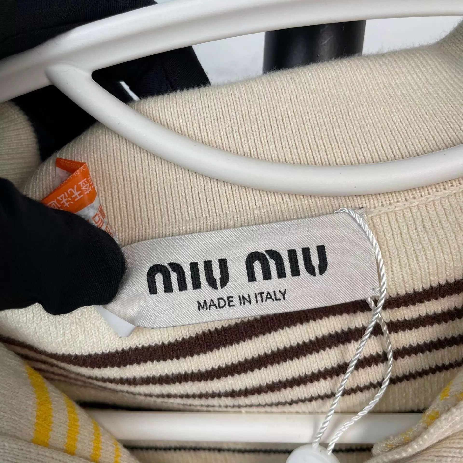 Miu Miu MIU MIU Yellow & Black Stripe Knit Tee 95 New Size XS / US 0-2 / IT 36-38 - 3 Thumbnail