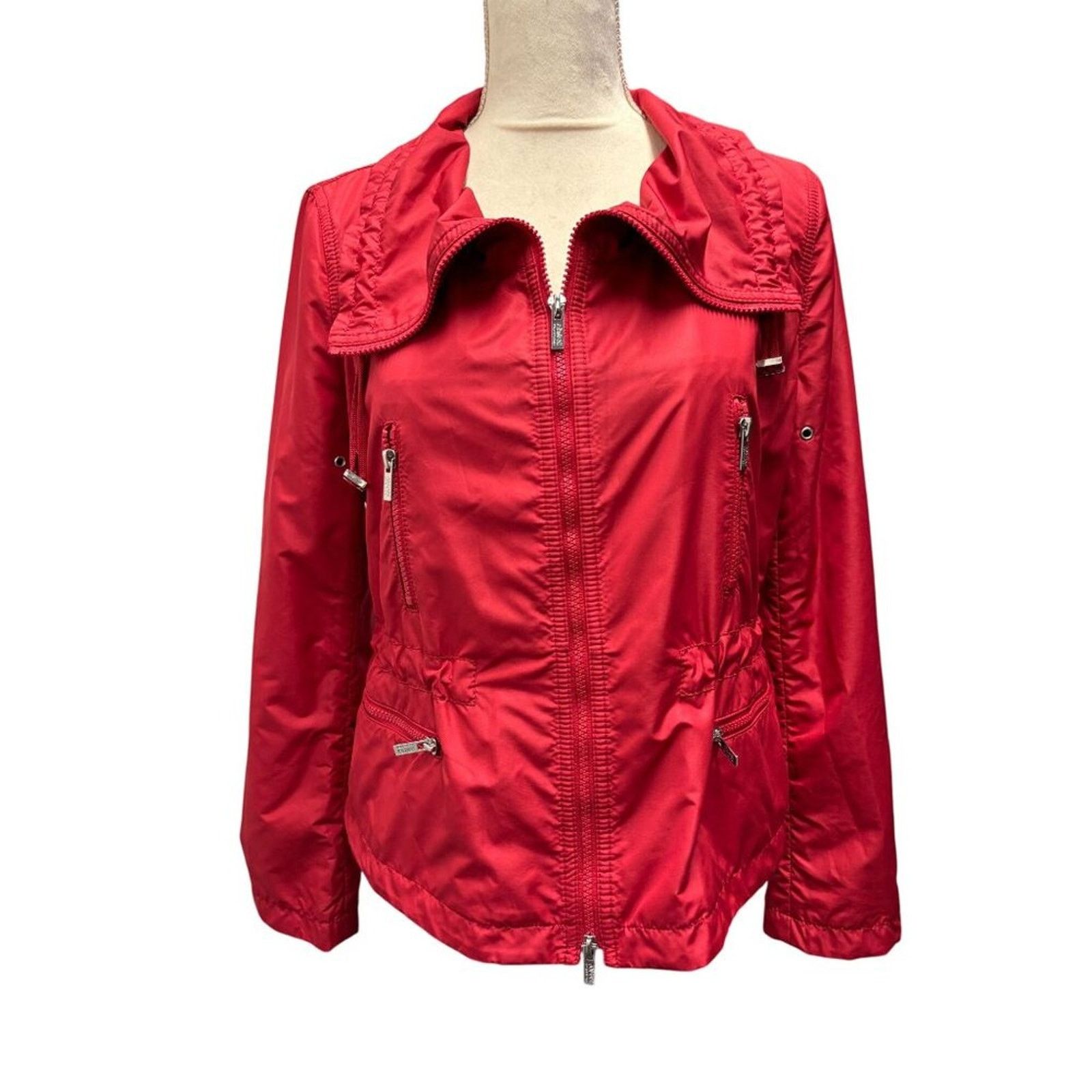 Armani Collezioni Women's Armani Collezioni Red Nylon Zip-Up Jacket Size 6 Size M / US 6-8 / IT 42-44 - 1 Thumbnail