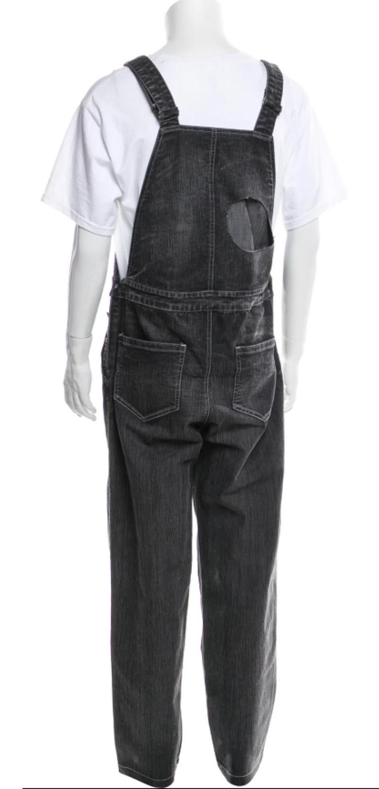 Other Market grey graphic print denim overalls Size: M Size US 32 / EU 48 - 5 Thumbnail