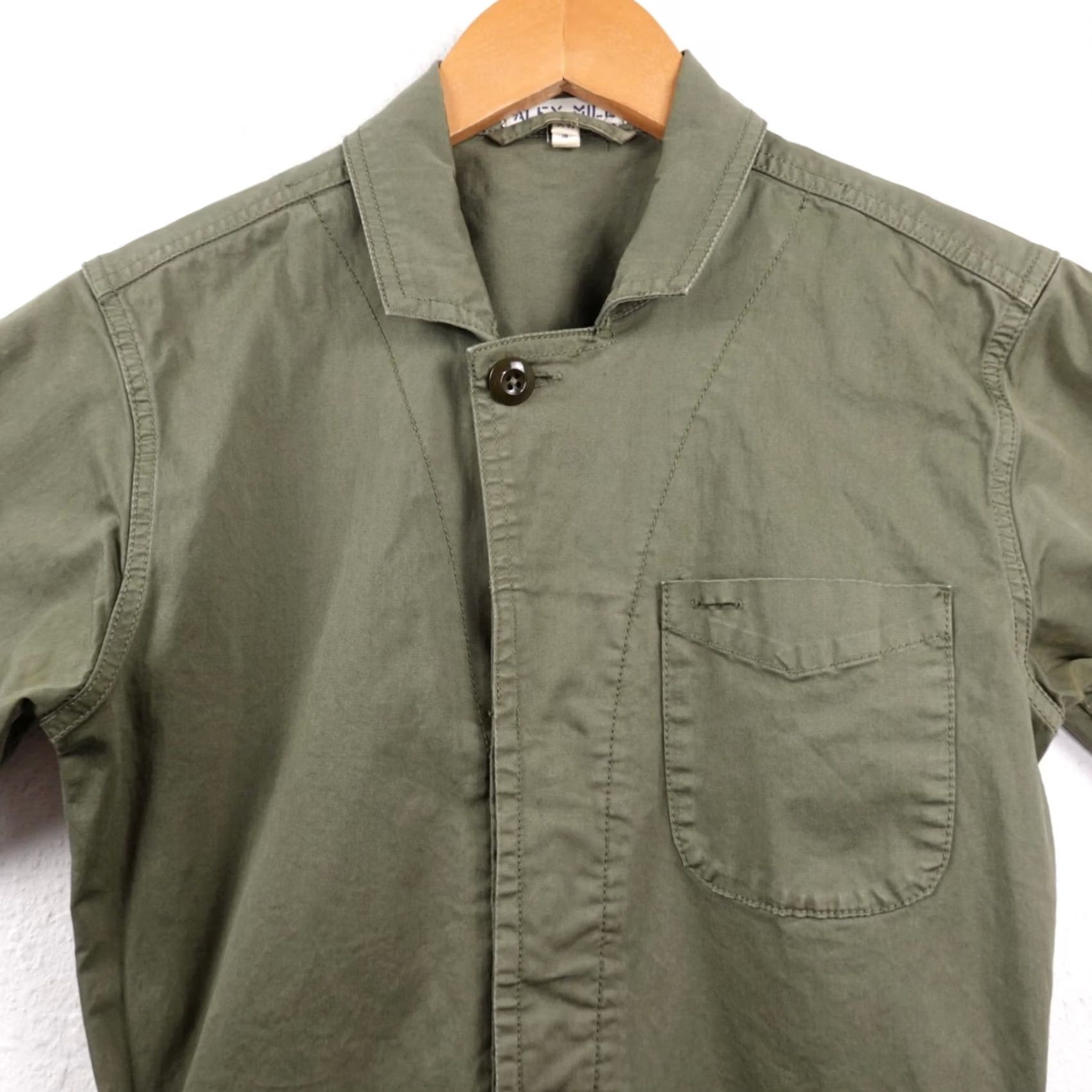 Alex Mill VINTAGE Alex Mill Jumpsuit Short Sleeve Womens XS Green Cotton Spandex Canvas Belted Pockets Cropped - Size 26" / US 2 / IT 38 - 4 Thumbnail
