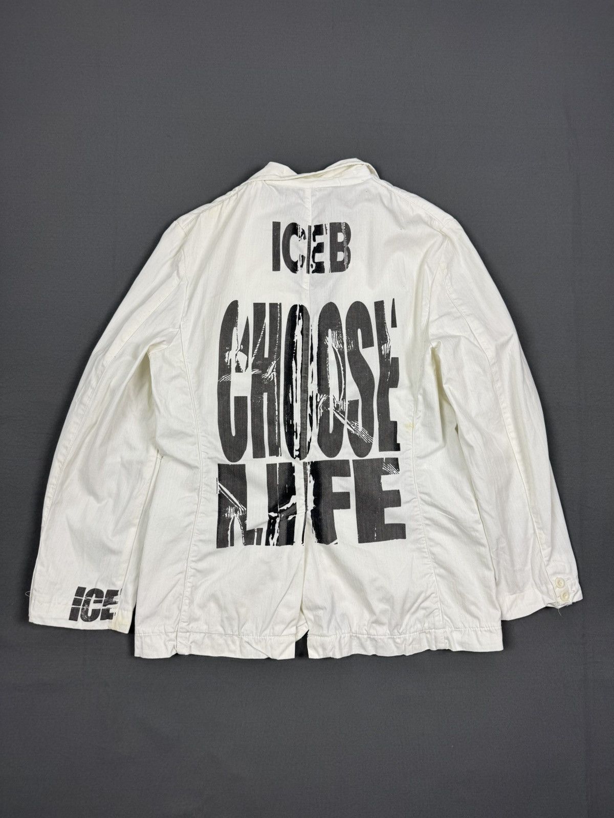 Iceberg Iceberg “Choose Iceberg Make Love” White Blazer Jacket Size US M / EU 48-50 / 2 - 16 Thumbnail