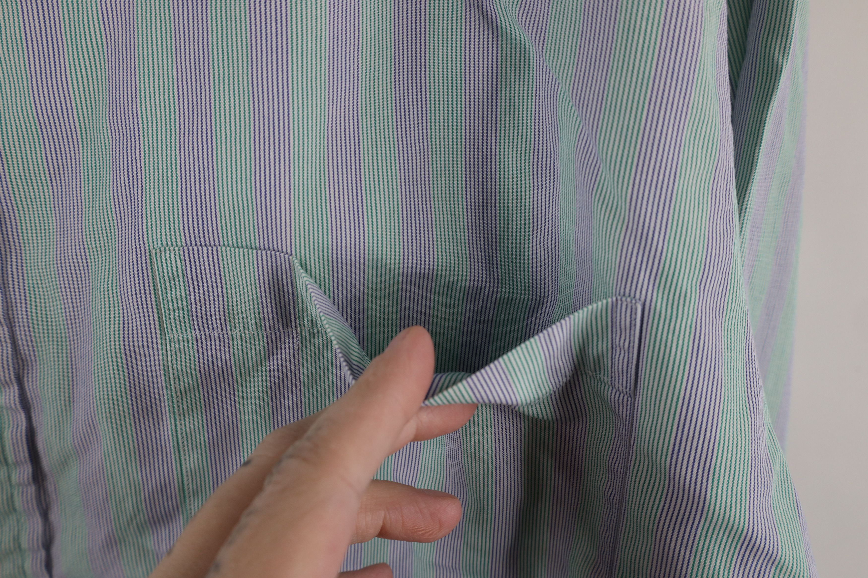 Nautica × Vintage Vintage 90s Nautica Pinstriped Collared Button Shirt Cotton Size US M / EU 48-50 / 2 - 7 Thumbnail