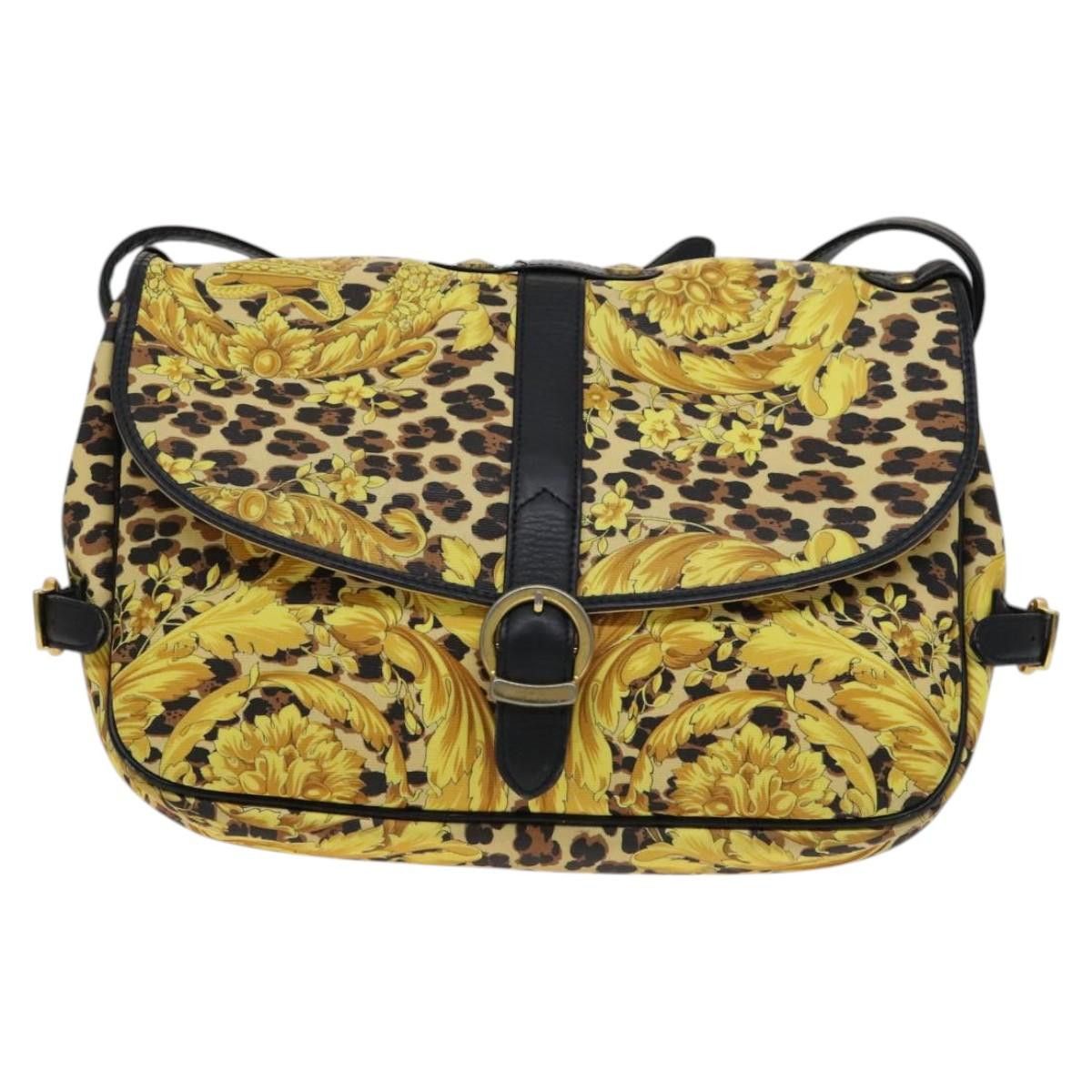 Versace Yellow Canvas Shoulder Bag (Pre-Owned), Women's