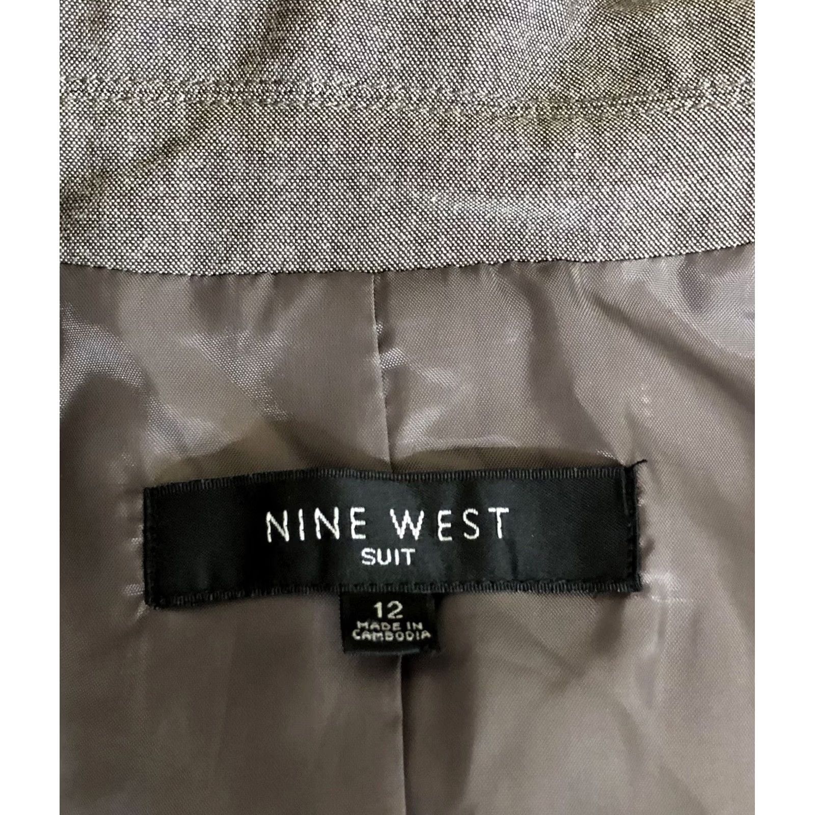 Nine West Nine West blazer jacket cropped 12 brown shortsleeve cap career Y2K academia Size XL / US 12-14 / IT 48-50 - 4 Thumbnail