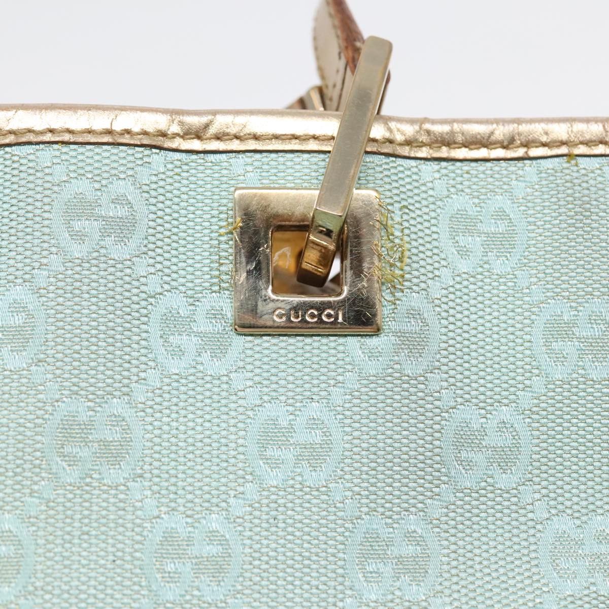 Gucci GUCCI GG Canvas Tote Bag Light Blue Gold 002 002 Size ONE SIZE - 13 Thumbnail