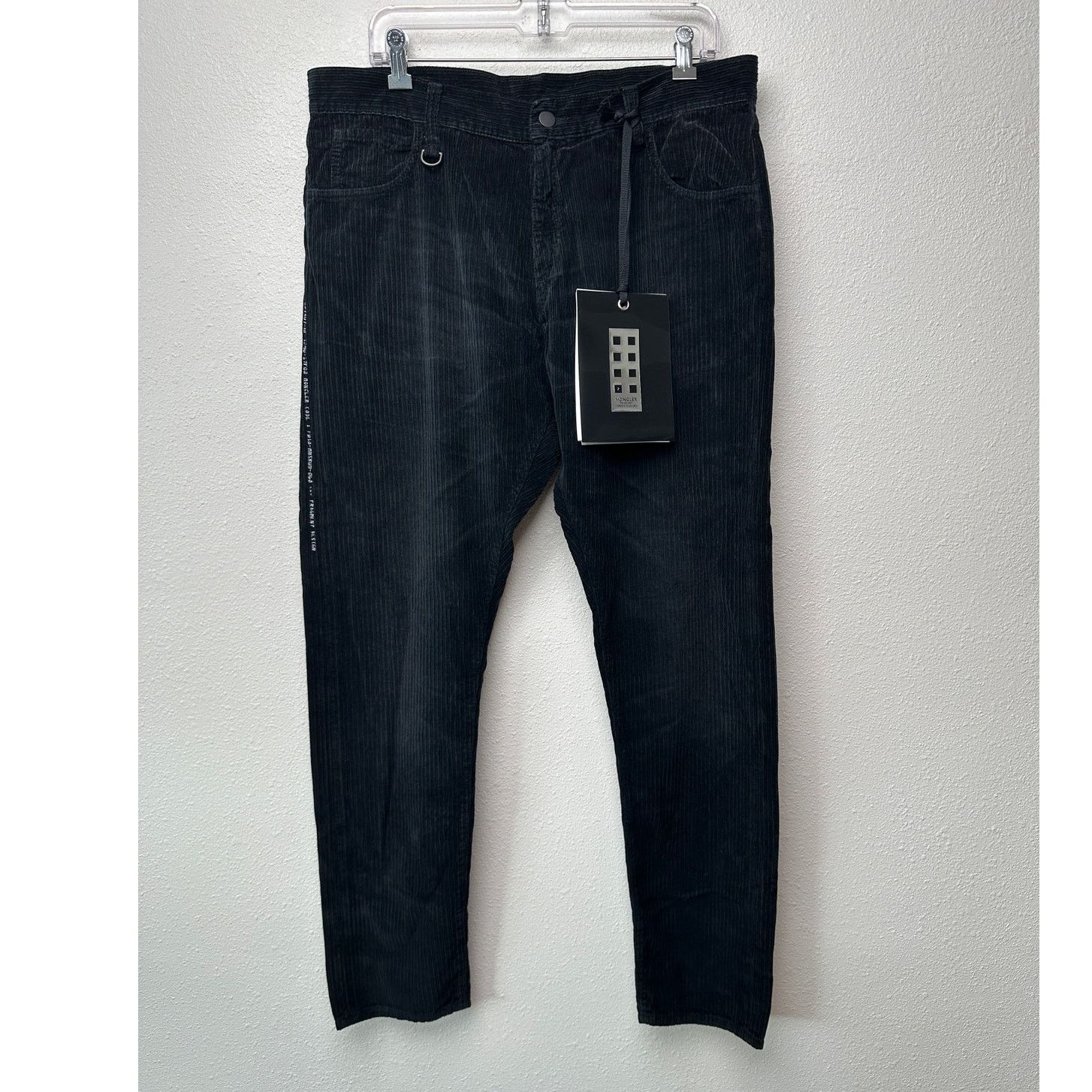 Moncler NWT Moncler 7 Fragment Corduroy Pants Black Side Code Print Size US 34 / EU 50 - 1 Thumbnail