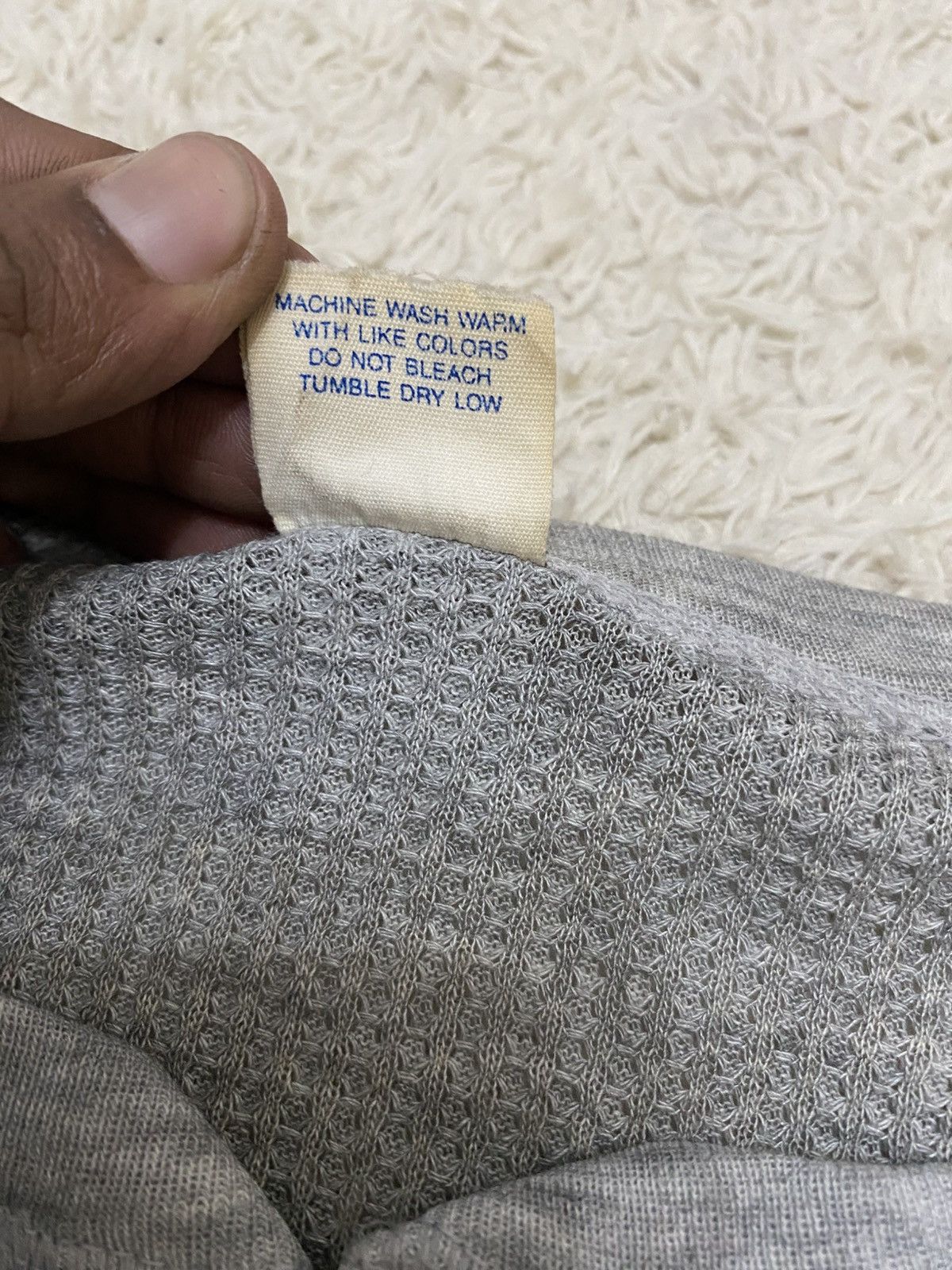 Vintage long john 80s Thermal Top Button Front Waffle Knit Shirt Size US L / EU 52-54 / 3 - 7 Thumbnail