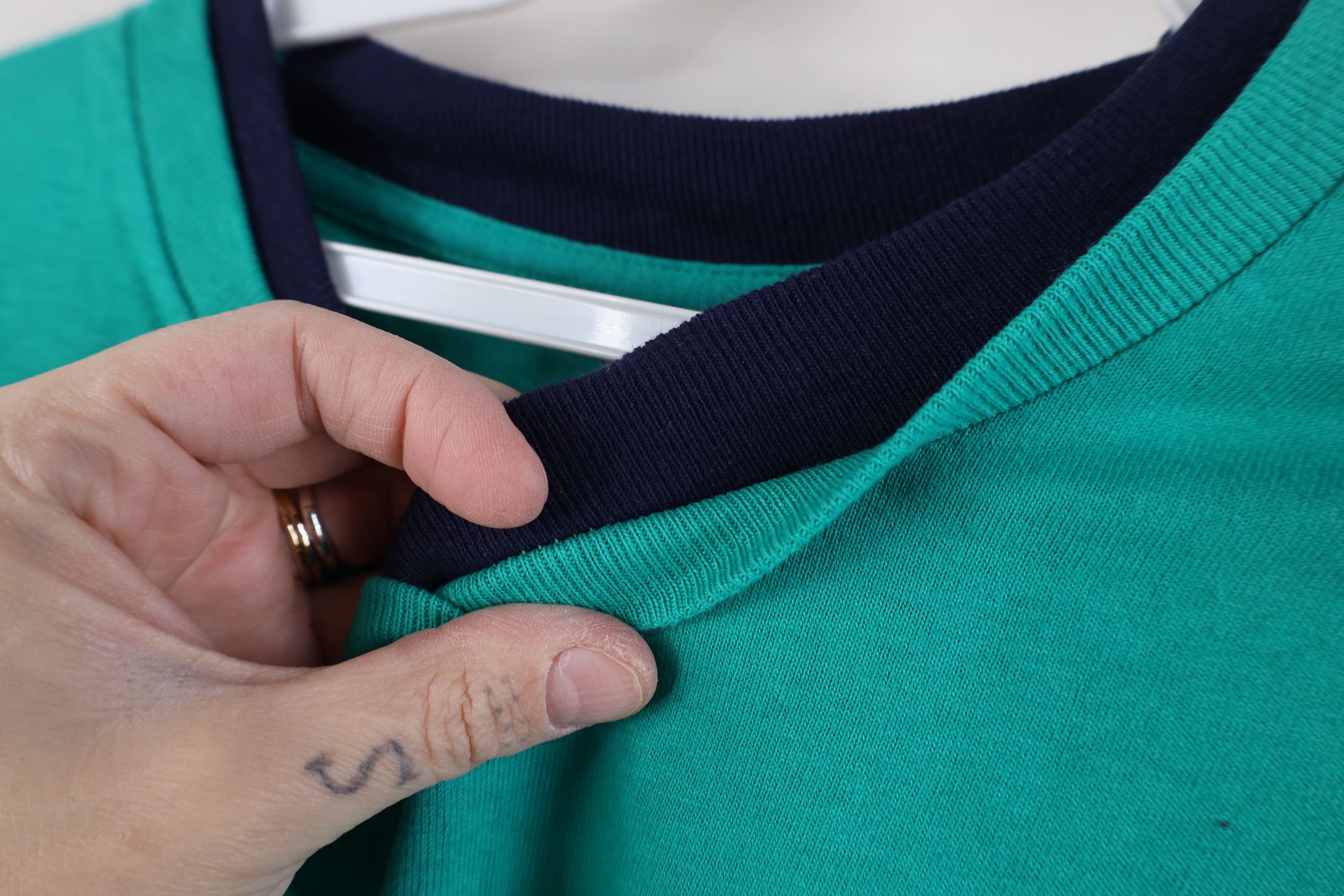Vintage Deadstock Vintage 90s Streetwear Layered T-Shirt Teal USA Size US L / EU 52-54 / 3 - 9 Thumbnail