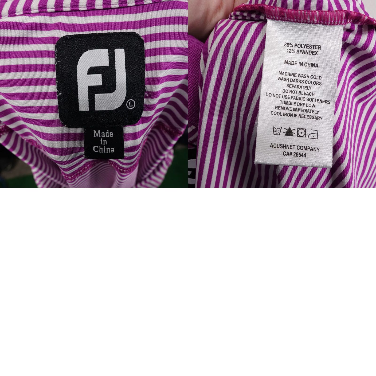 Footjoy FJ FOOTJOY SHORT SLEEVE PURPLE STRIPED GOLF POLO SHIRT MENS SIZE L LARGE **FADED** Size US L / EU 52-54 / 3 - 8 Thumbnail