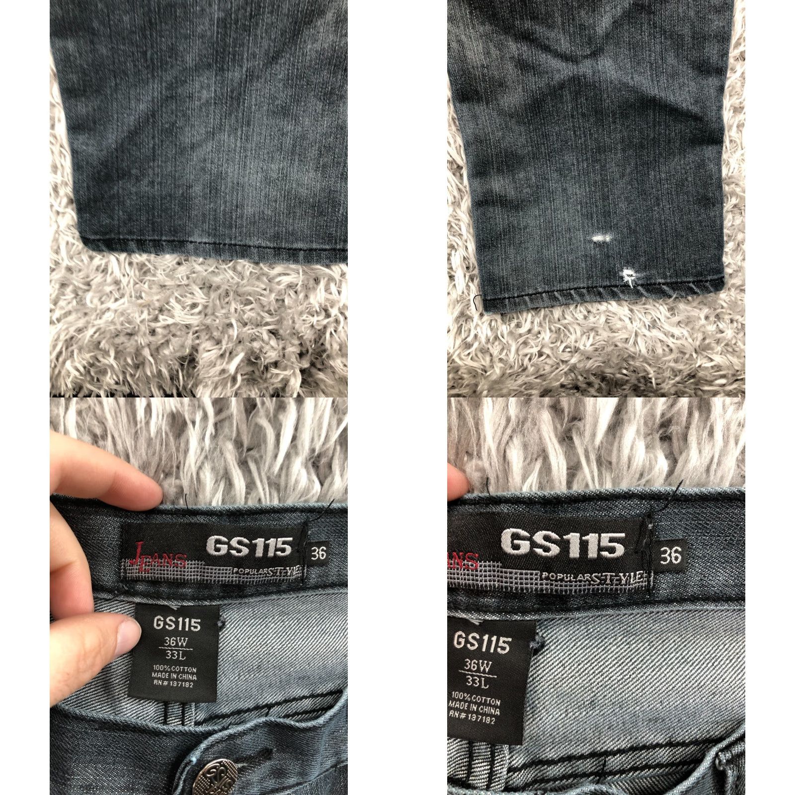 Vintage GS 115 Jeans Size 36x33 Mens Mid Rise Medium Wash Blue FLAW Size US 36 / EU 52 - 8 Thumbnail