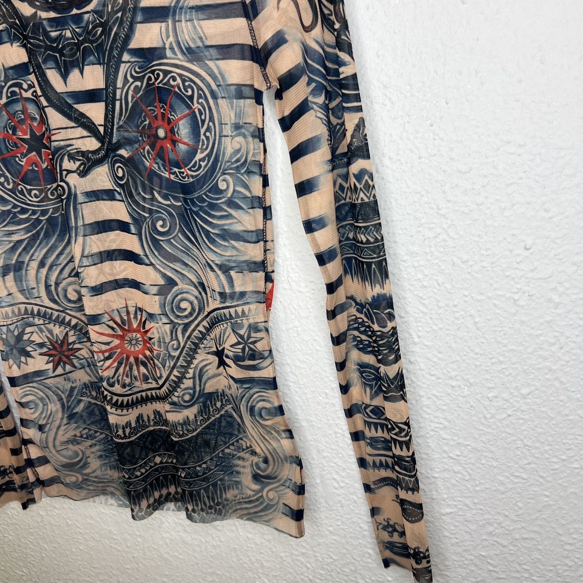 Jean Paul Gaultier Jean Paul Gaultier Mesh Top Tattoo Long Sleeve Blouse Multi Size M / US 6-8 / IT 42-44 - 3 Thumbnail