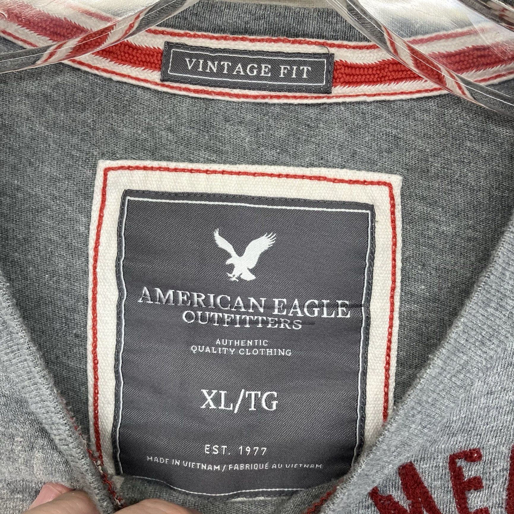 American Eagle Outfitters VINTAGE American Eagle Outfitters T-Shirt XL Gray Cotton Embroidered Angel Logo Crew Neck Short Sleeve Athletic Fit Men’s Retro 2000s Grunge Size US XL / EU 56 / 4 - 4 Thumbnail