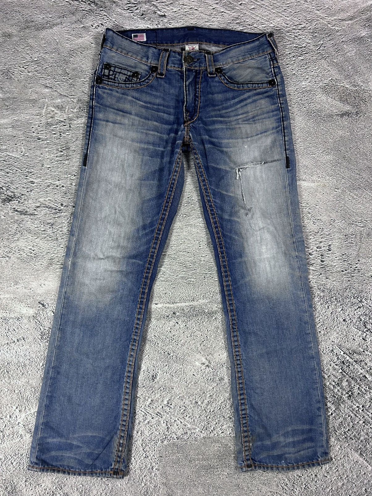 True Religion True Religion navy blue jeans thick stitching Bobby Size US 34 / EU 50 - 6 Thumbnail