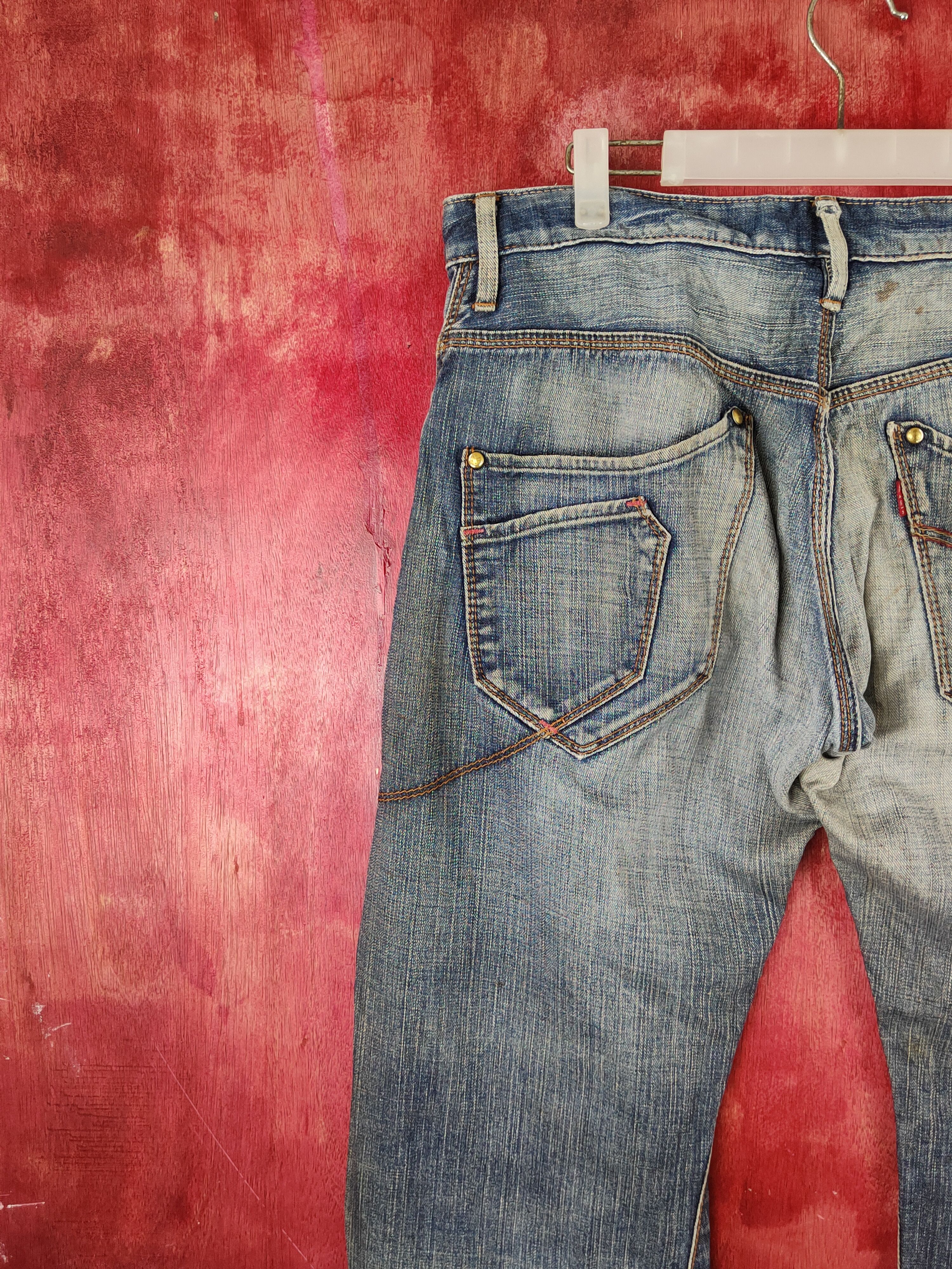 Edwin Edwin E Function Blue Faded Distressed Ripped Jeans #S1681 Size US 33 - 10 Thumbnail