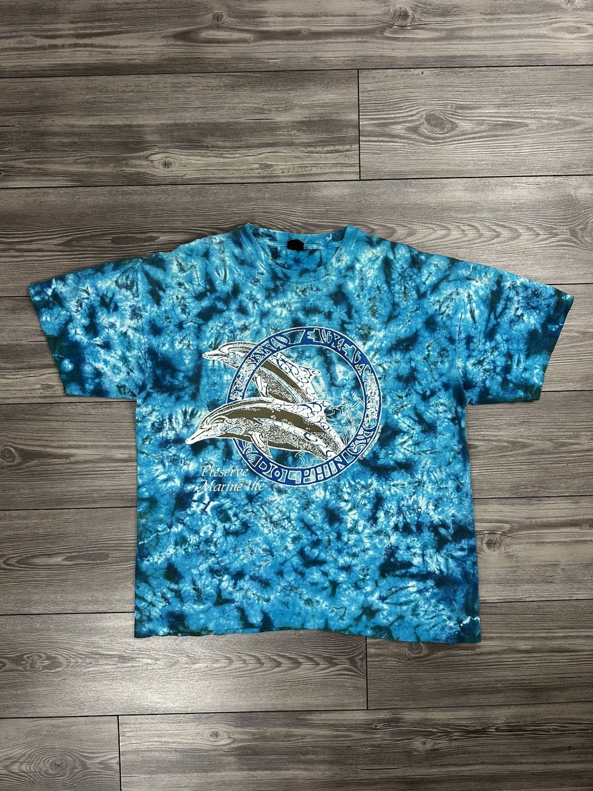 Vintage Vintage 90’s Preserve Marine Life Dolphin Tie Dye T Shirt Size US XL / EU 56 / 4 - 1 Thumbnail