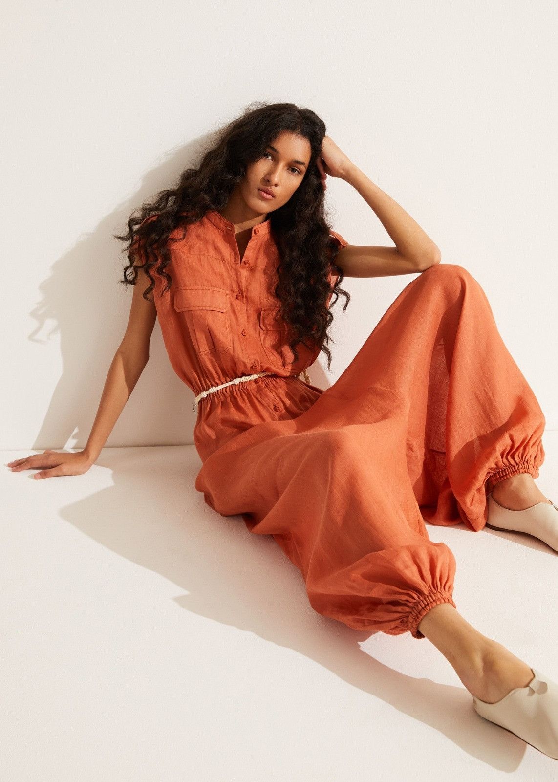 Loro Piana o1srvl11e0824 Leena Jumpsuit in Orange Size 30" / US 8 / IT 44 - 4 Thumbnail