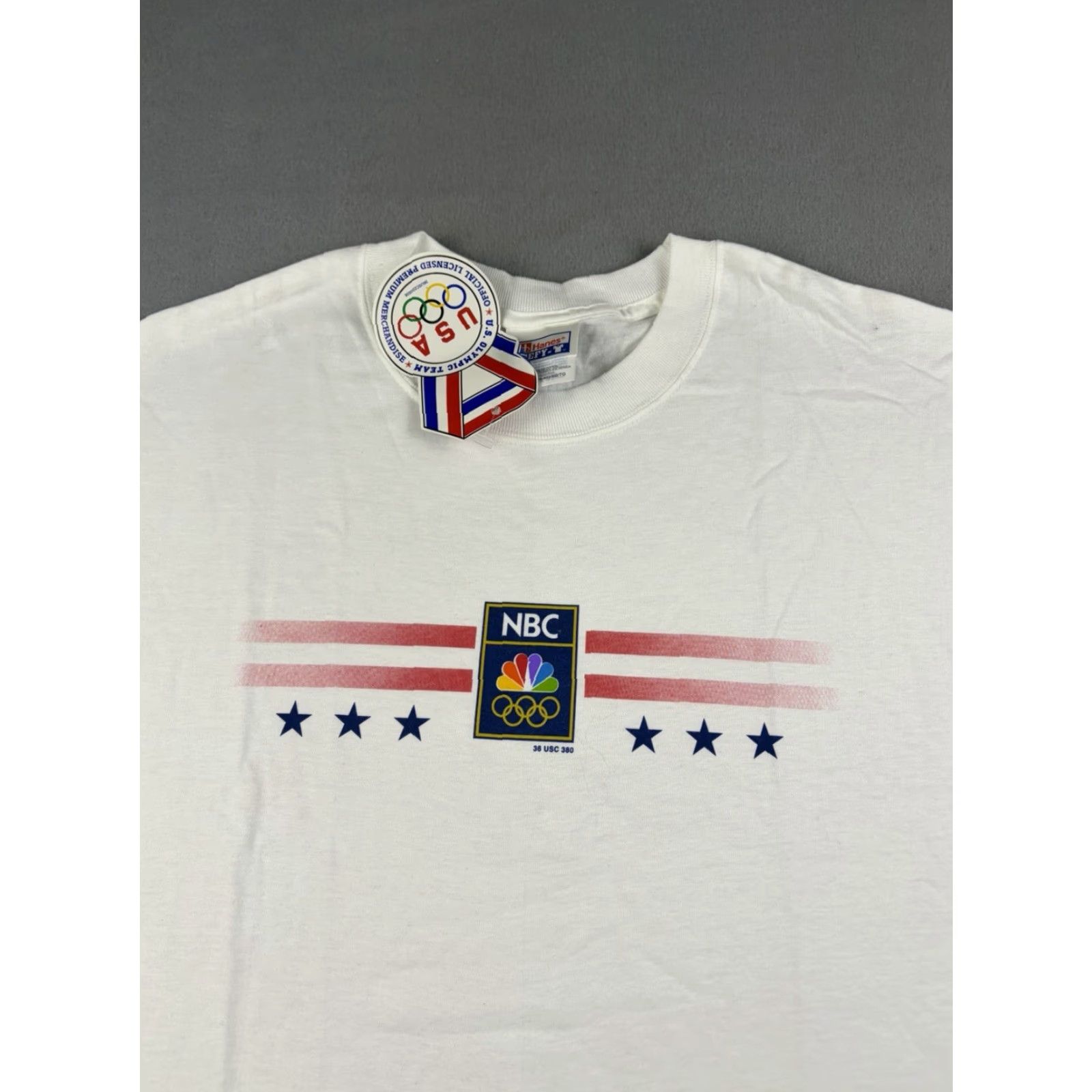 Vintage VINTAGE NBC USA Olympics T Shirt Men’s XL White Short Sleeve Crew Neck 90s Size US XL / EU 56 / 4 - 2 Thumbnail