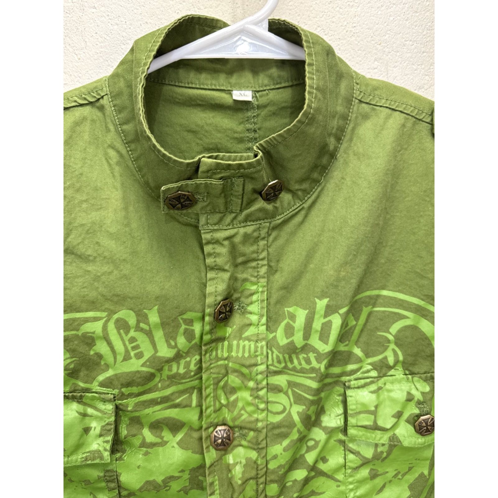 Vintage VINTAGE Blac Label Army Jacket XL Green Embroidered Military Full Zip Mens Size US 36 / EU 52 - 3 Thumbnail