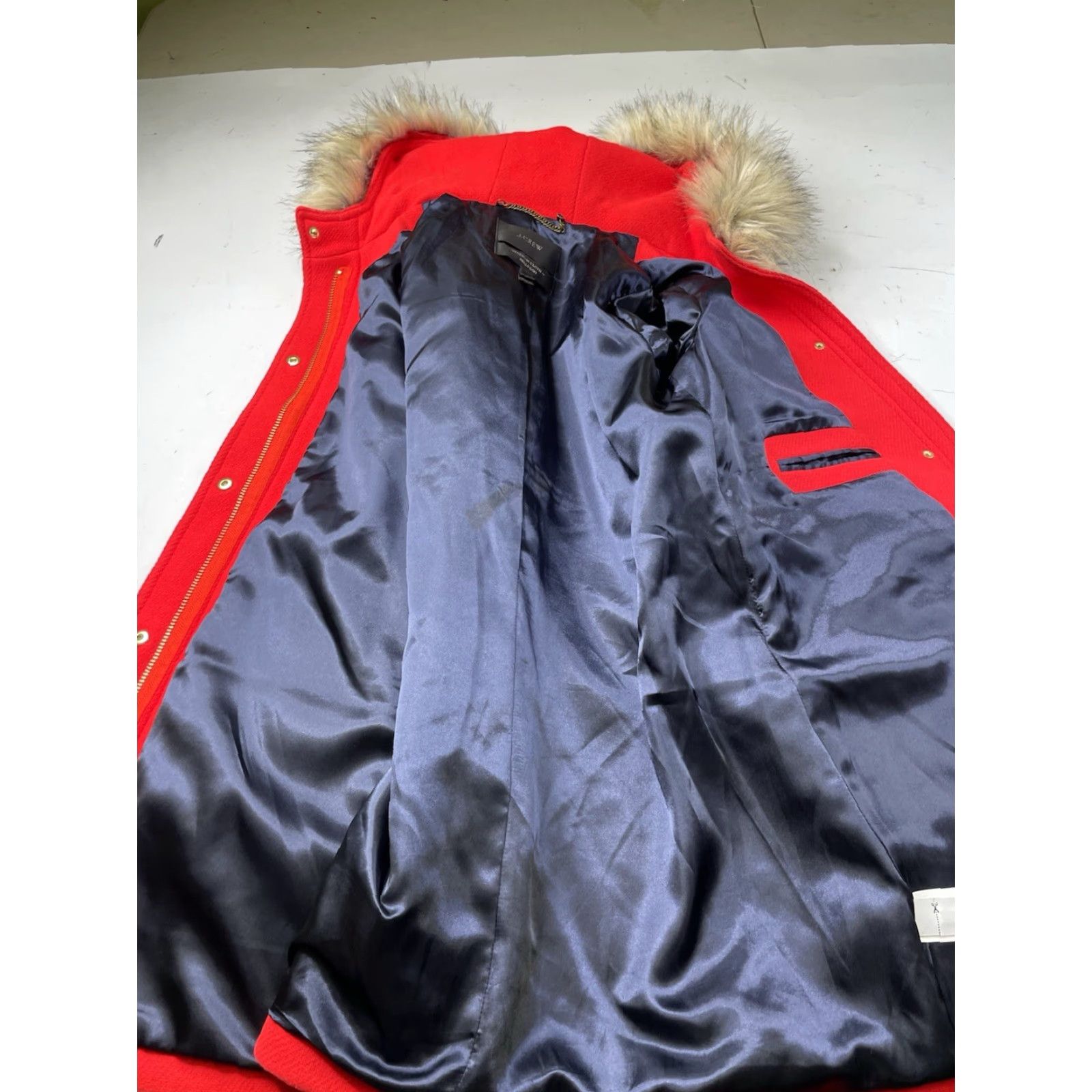J.Crew VINTAGE J.CREW Chateau Parka Wool Coat Fur Hood Red 2 Women Coat Parka Wool Fur Lined Zipper Pockets Modern Classic 90s Ski Size XS / US 0-2 / IT 36-38 - 6 Thumbnail