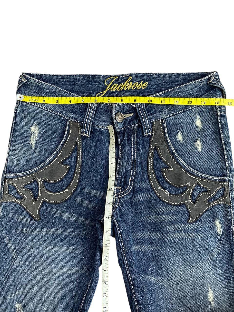 JACKROSE 2000’s Y2K Jackrose Distressed Repaired Flared Denim Size US 30 / EU 46 - 2 Thumbnail