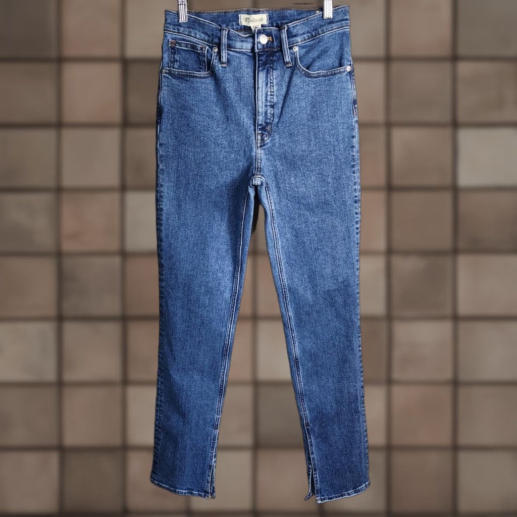 Madewell Madewell Womens |27| Mid-Rise Stovepipe Jeans Knowland Wash Slit-Hem Edition Jeans Size 27" / US 4 / IT 40 - 1 Thumbnail