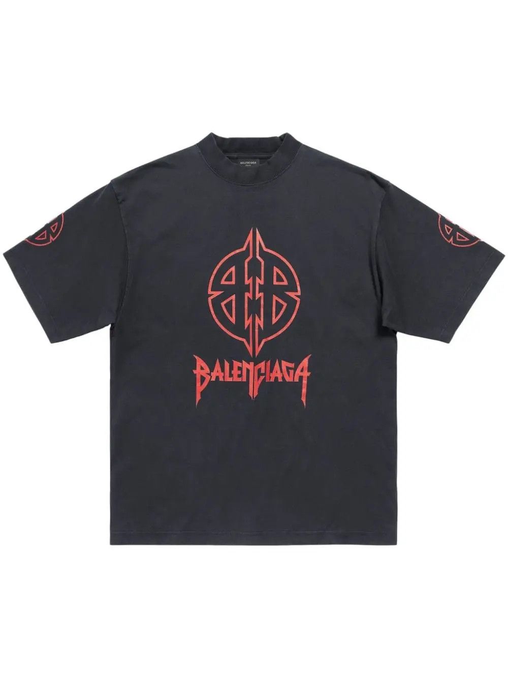 Balenciaga o1srvl11e0925 Metal BB T-Shirt Medium Fit in Black Size US XS / EU 42 / 0 - 1 Thumbnail