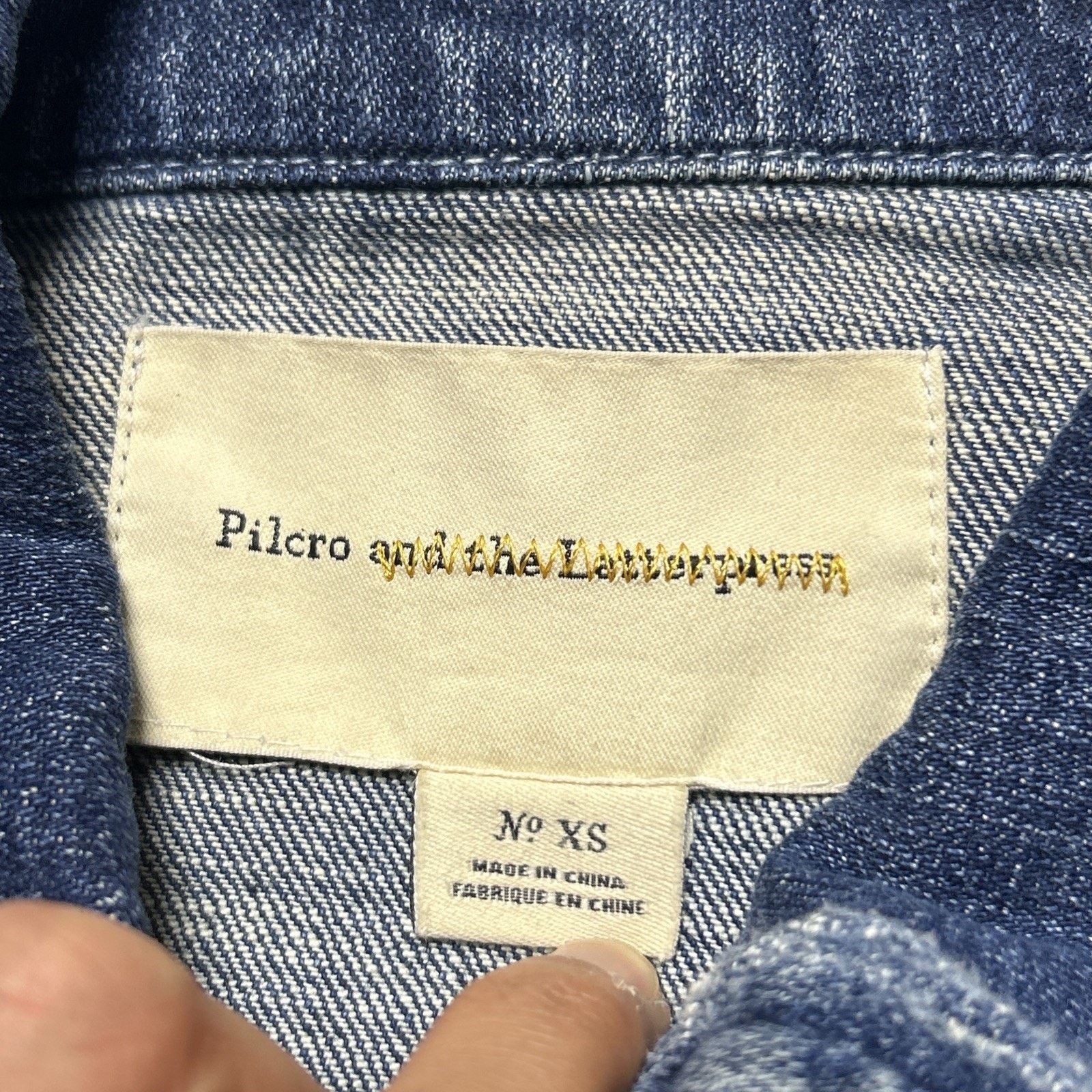 Anthropologie Anthropology Pilcro Letter Press Denim Jacket Womens XS Crop Size XS / US 0-2 / IT 36-38 - 3 Thumbnail