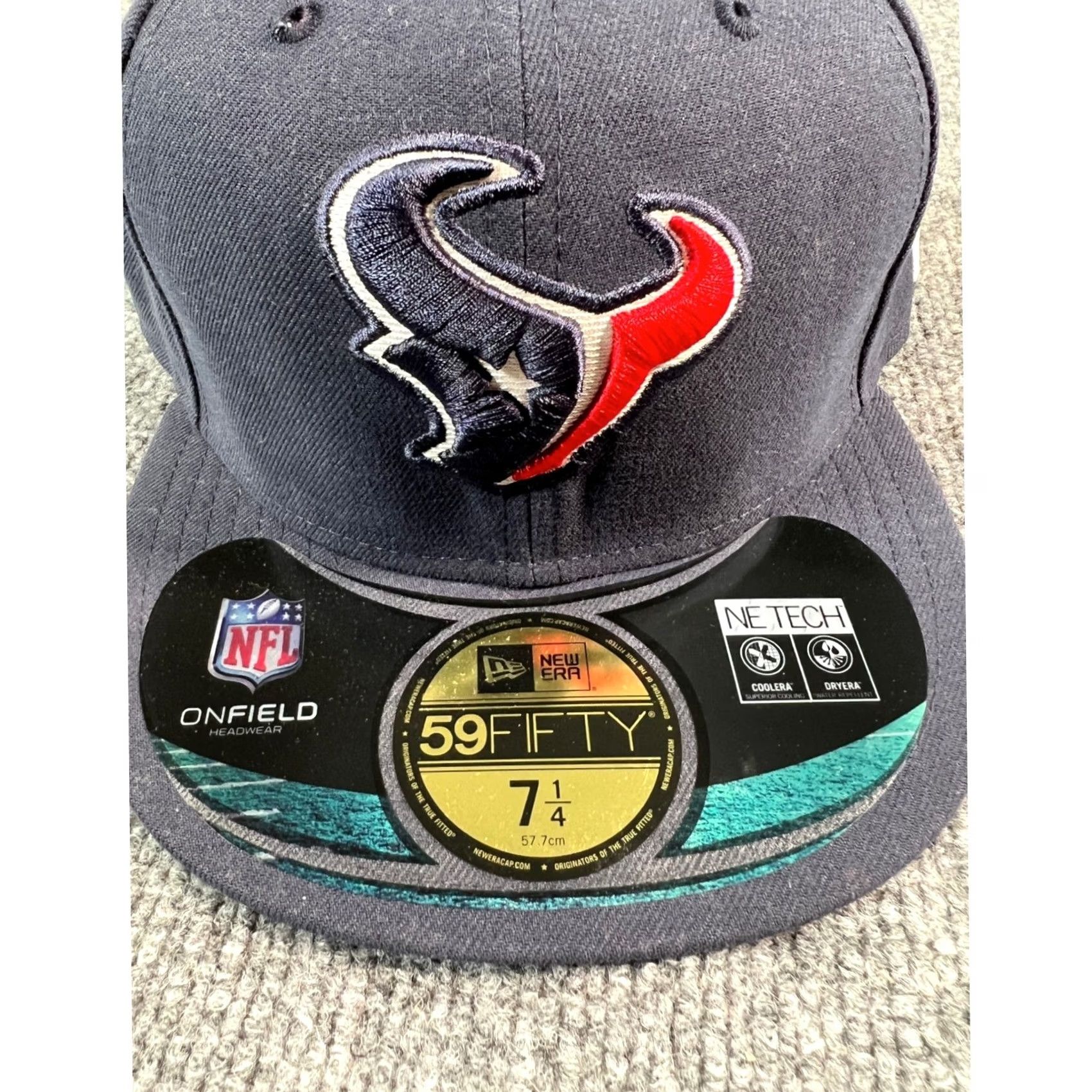 New Era New Era Houston Texans Hat Mens 7 1/4 Navy Blue 59FIFTY NFL On Field Fitted Cap Size ONE SIZE - 2 Thumbnail