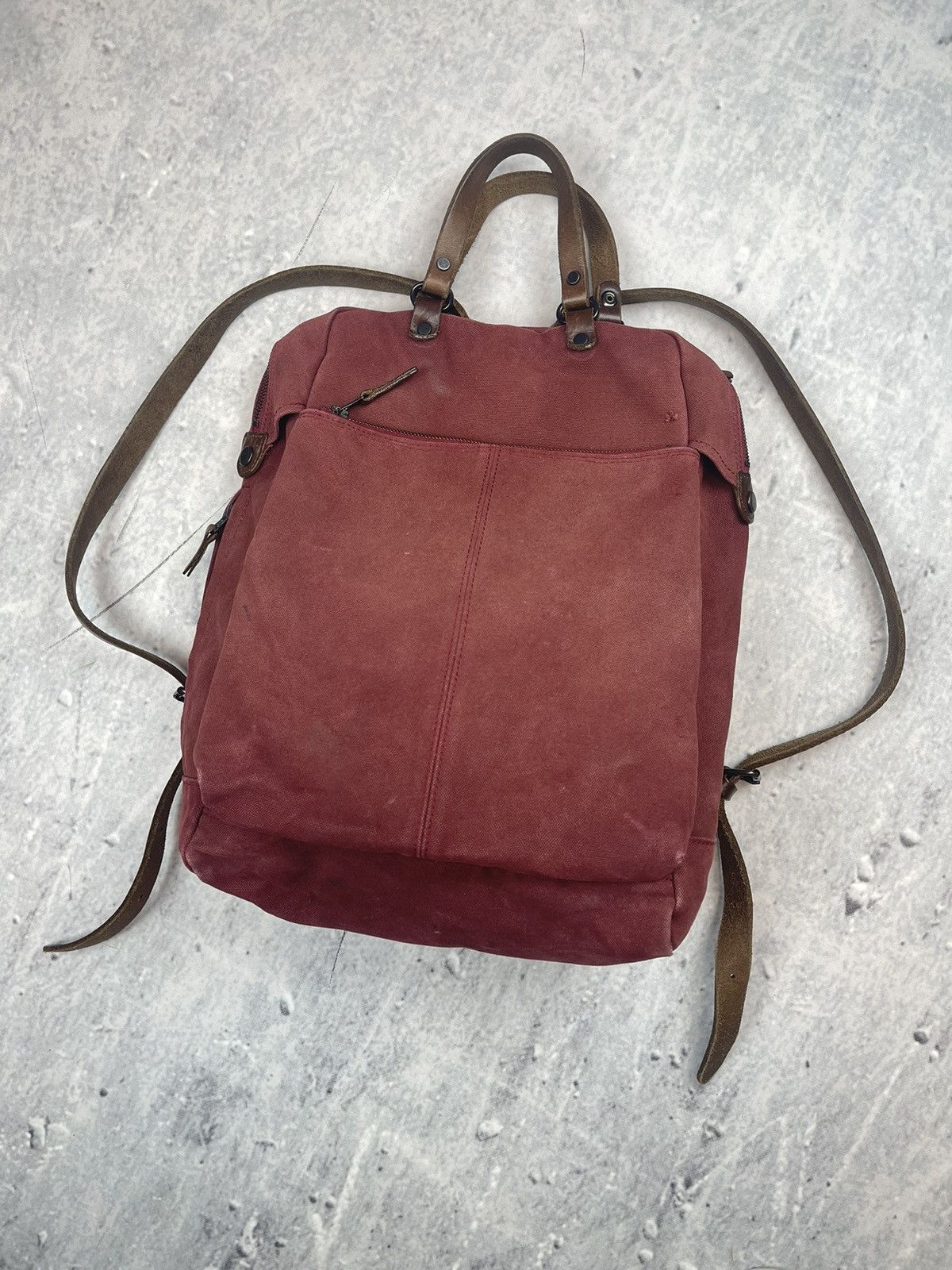 image of Vintage Baggy Port Bag Streetwear Japanese Backpack in Red, Men's