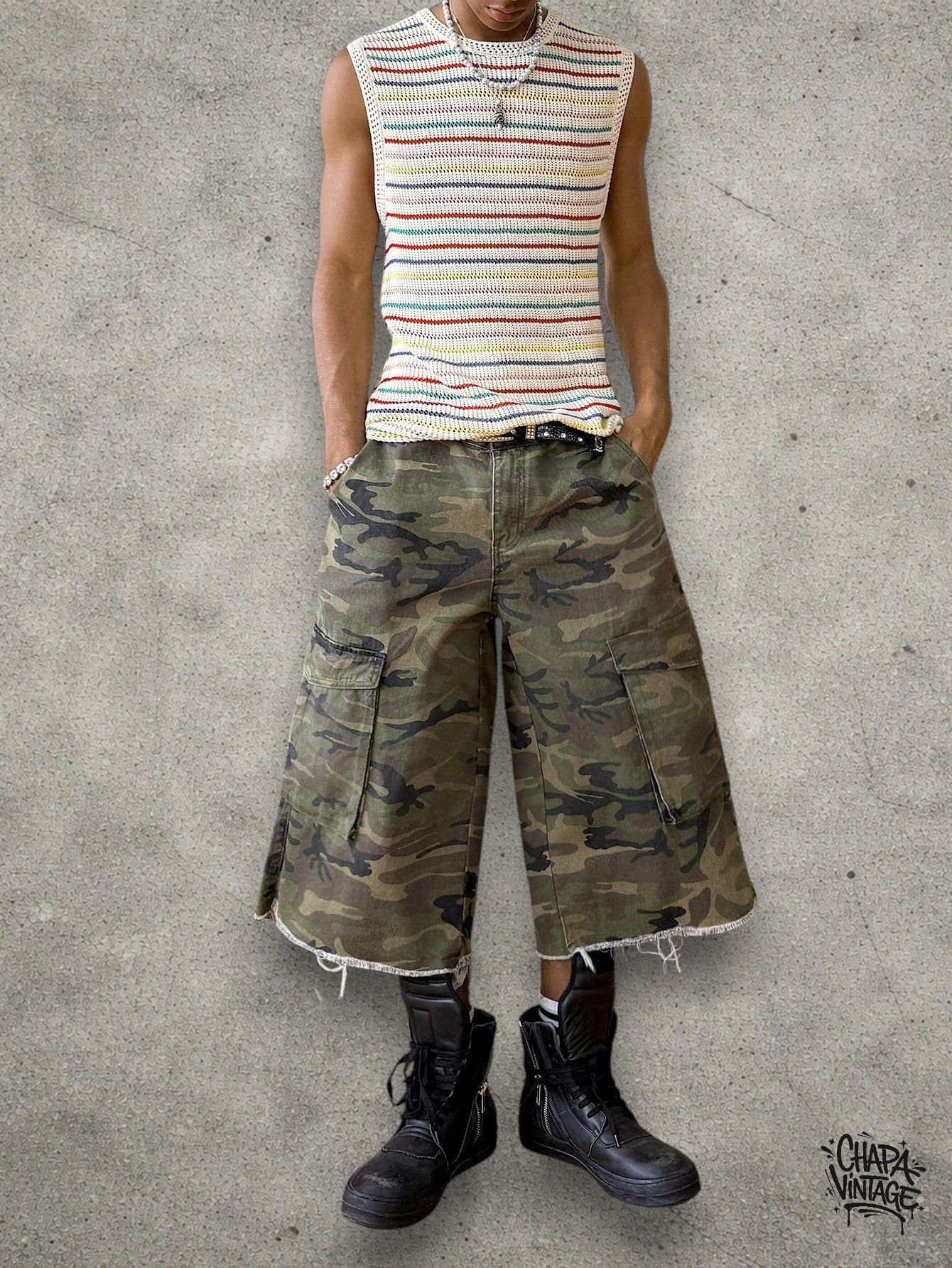 Vintage Cargo distressed jorts Size US 32 / EU 48 - 4 Thumbnail