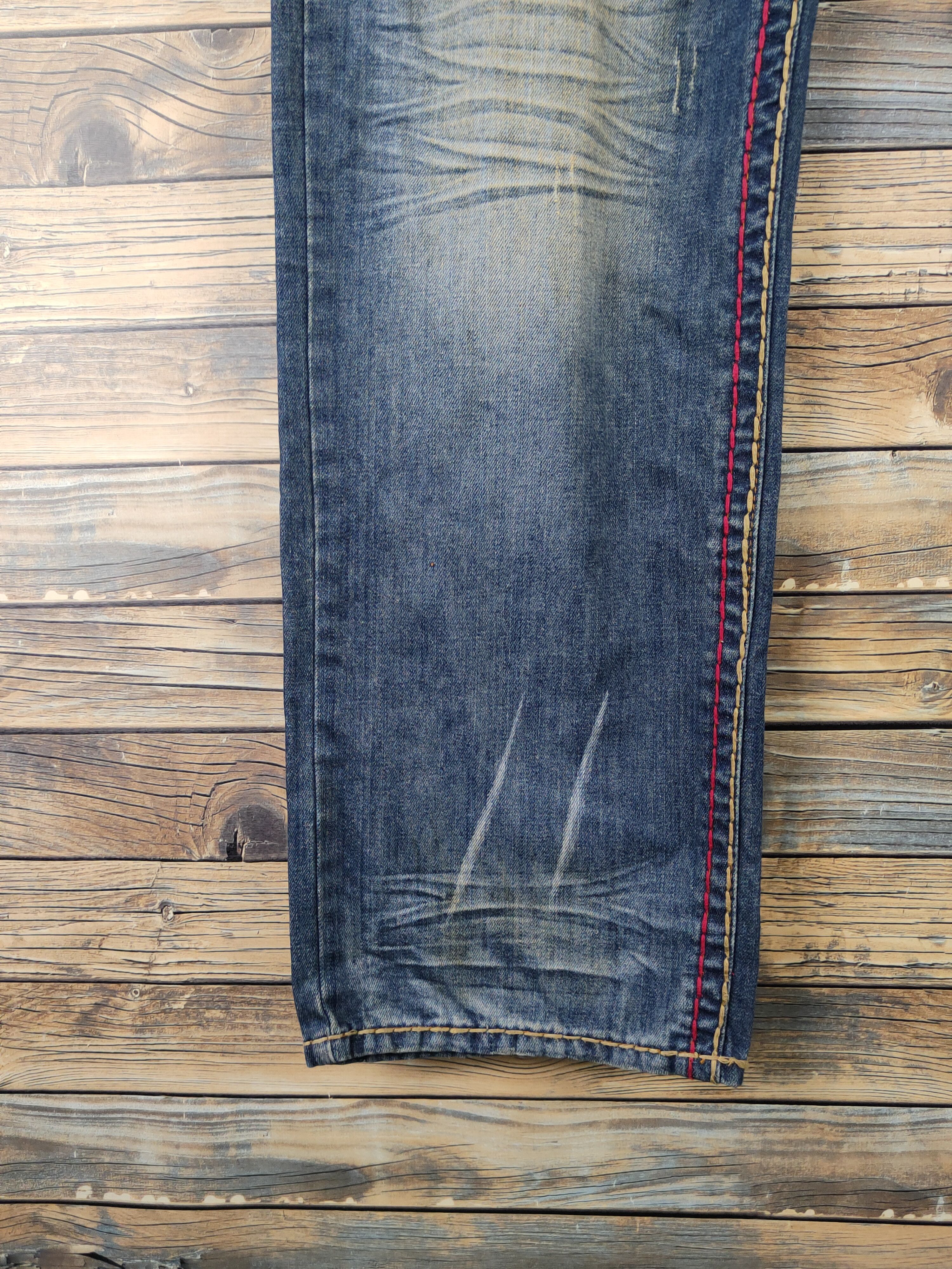 Japanese Brand DL Cstar Blue faded vintage Distressed Ripped Jeans #380 Size US 40 / EU 56 - 5 Thumbnail