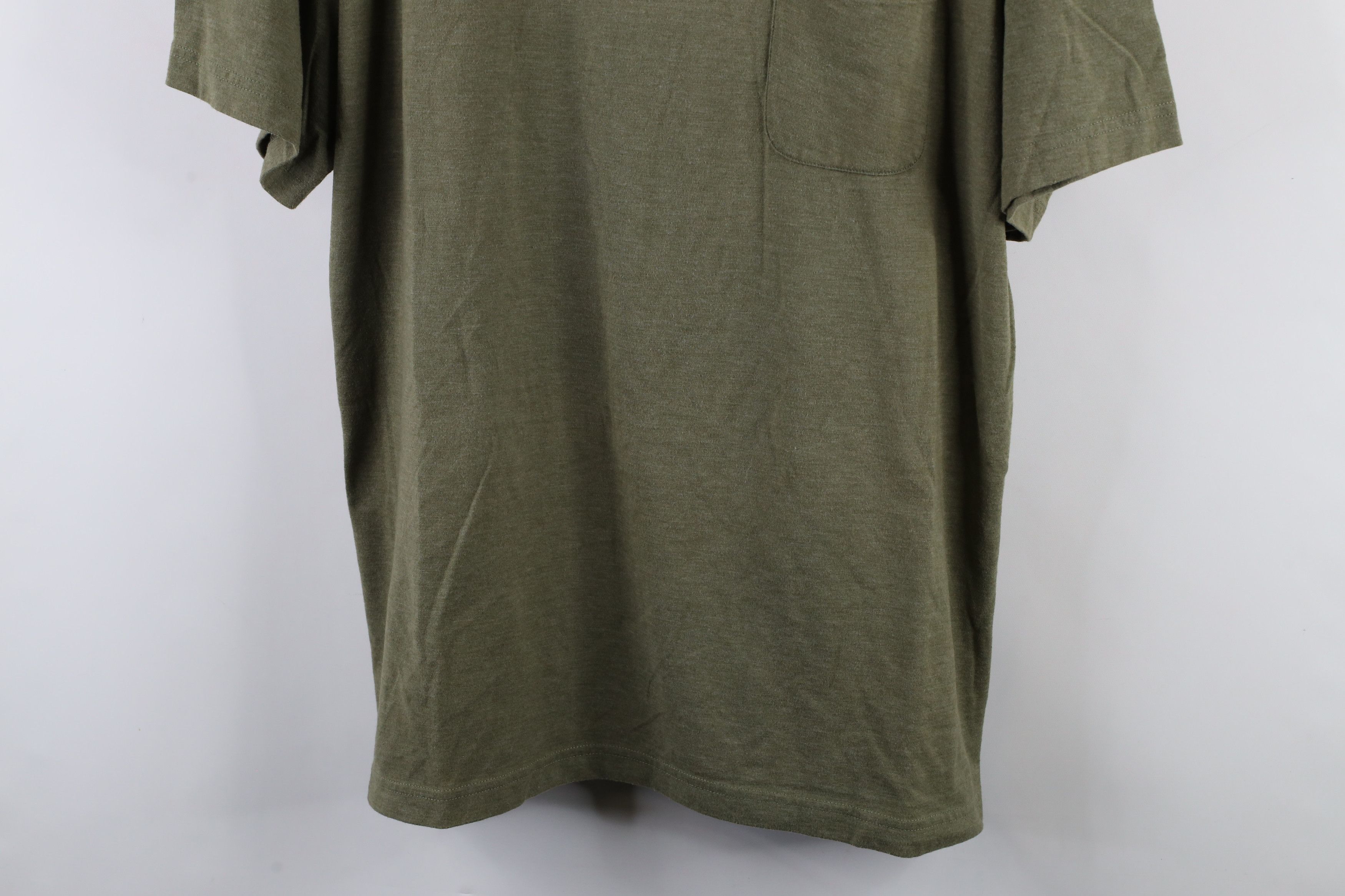 Vintage Vintage 90s Streetwear Blank Pocket T-Shirt Heather Green Size US XL / EU 56 / 4 - 3 Thumbnail