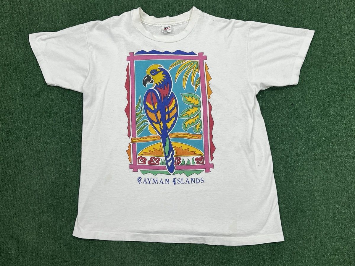 Anvil Vintage 90s Cayman Islands Parrot Tee Size US XL / EU 56 / 4 - 1 Thumbnail