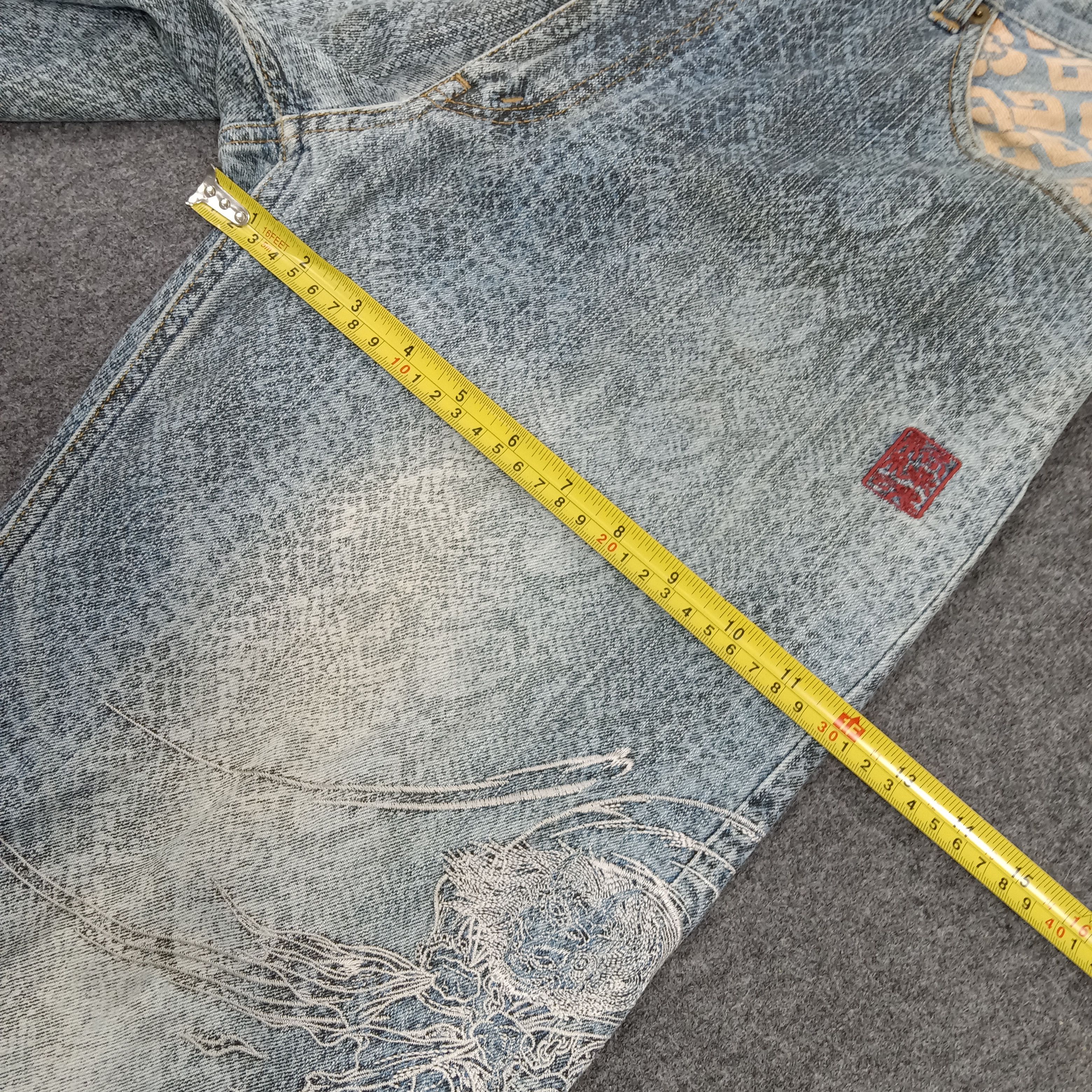 Karakuri Tamashii karakuri Tamashi Japanese Snake Embroidery Denim Jeans E1A35 Size US 34 / EU 50 - 12 Thumbnail