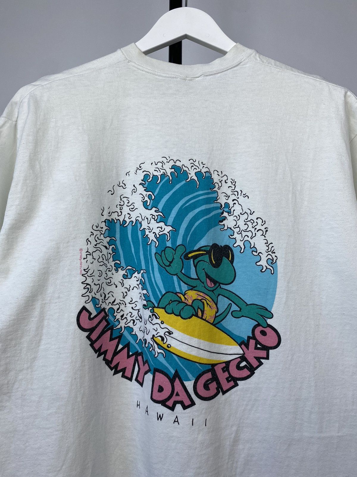 Vintage Crazy Vintage 1980s Hawaii Gecko Graphic T-Shirt Size US XL / EU 56 / 4 - 15 Thumbnail