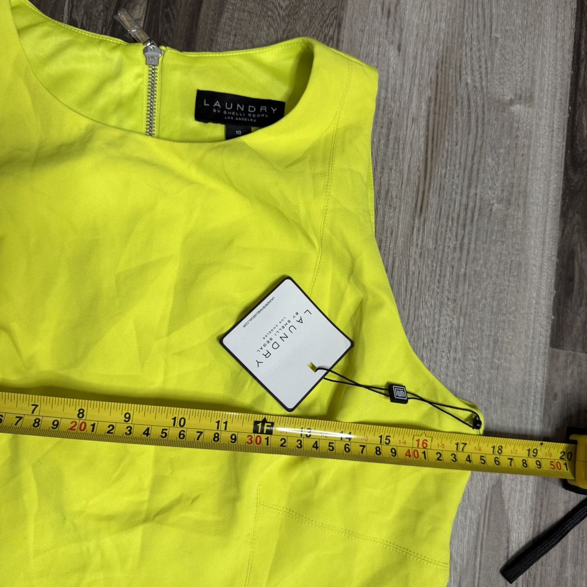 Laundry by Shelli Segal Laundry By Shelli Segal Neon Yellow Sleeveless Mini Dress Size L / US 10 / IT 46 - 6 Thumbnail