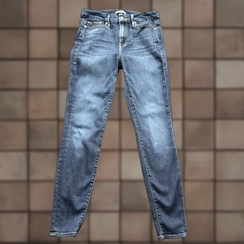 Good American Good American Jeans Women 26/29 Blue Cotton Mid Rise Slim Skinny 90s City College Vintage No Size 26" / US 2 / IT 38 - 1 Thumbnail