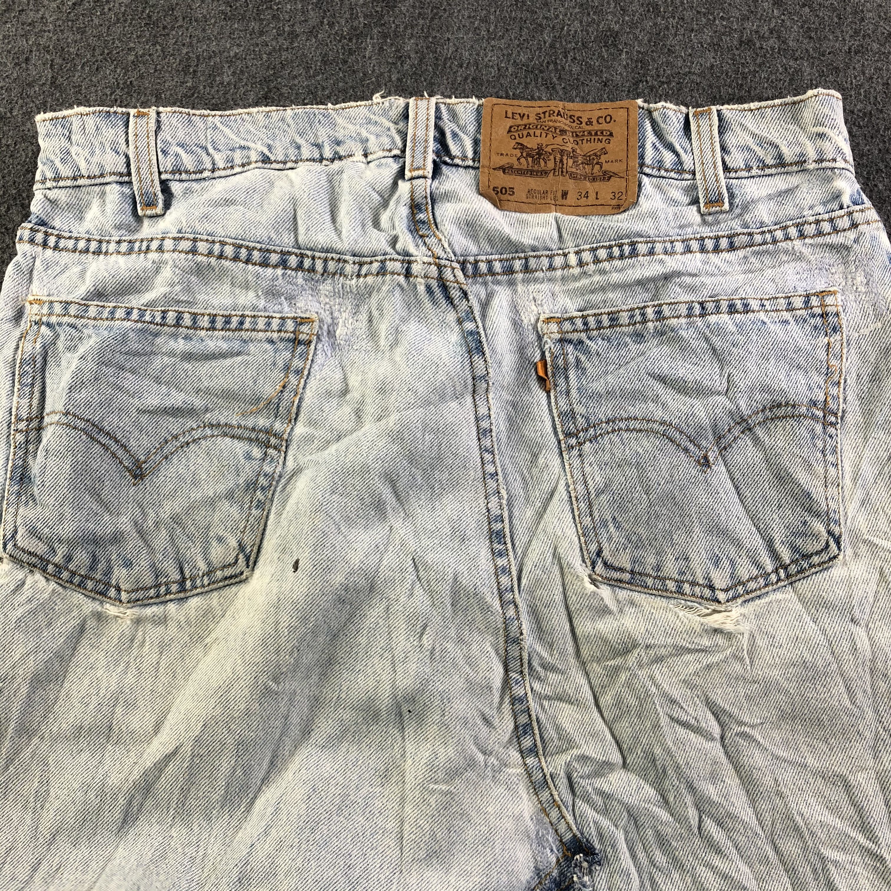 Levi's × Vintage Vintage Light Wash Levis 505 Skirt-J3785 Size 33" - 4 Thumbnail