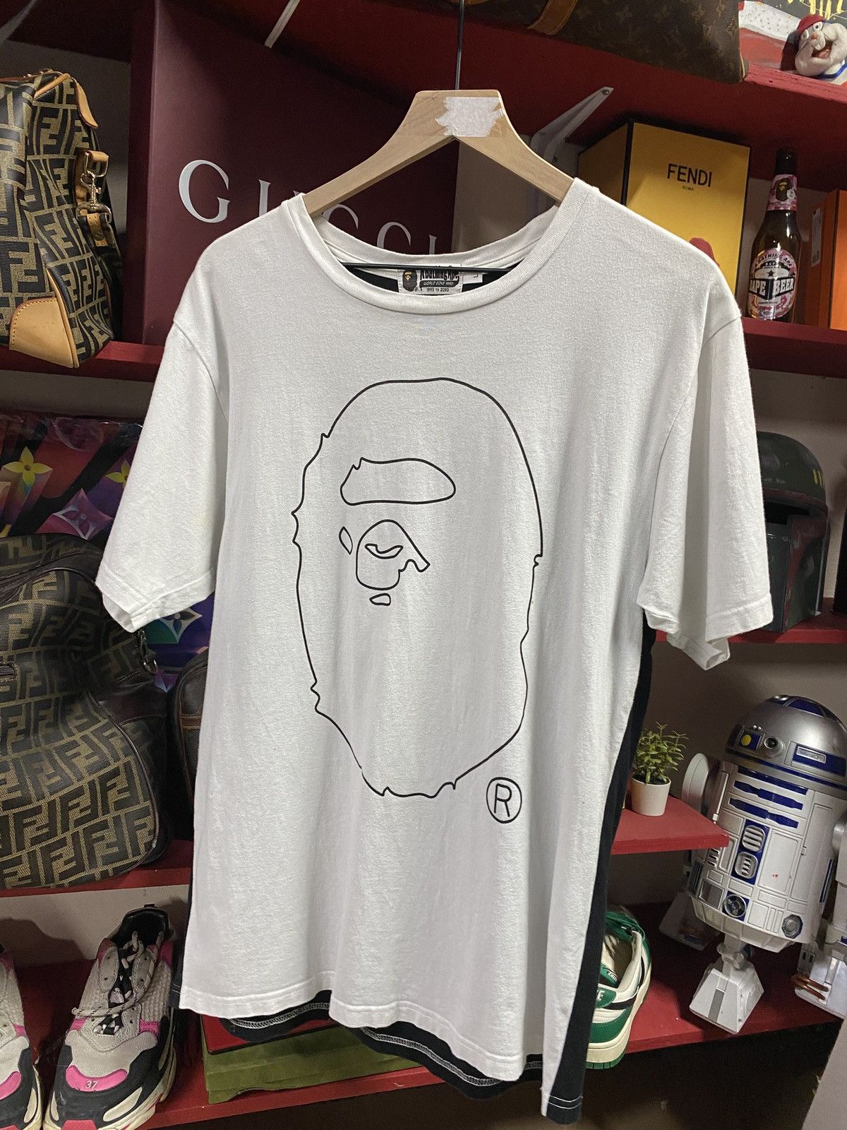 Bape A Bathing Ape Black White Bape Head Tee Shirt Medium Size US M / EU 48-50 / 2 - 7 Thumbnail