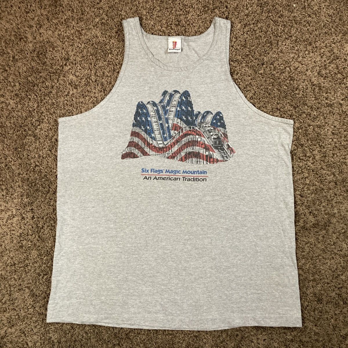 Vintage Vintage Six Flags USA Size L Tank Tan Shirt Roller Coaster Size US L / EU 52-54 / 3 - 1 Thumbnail