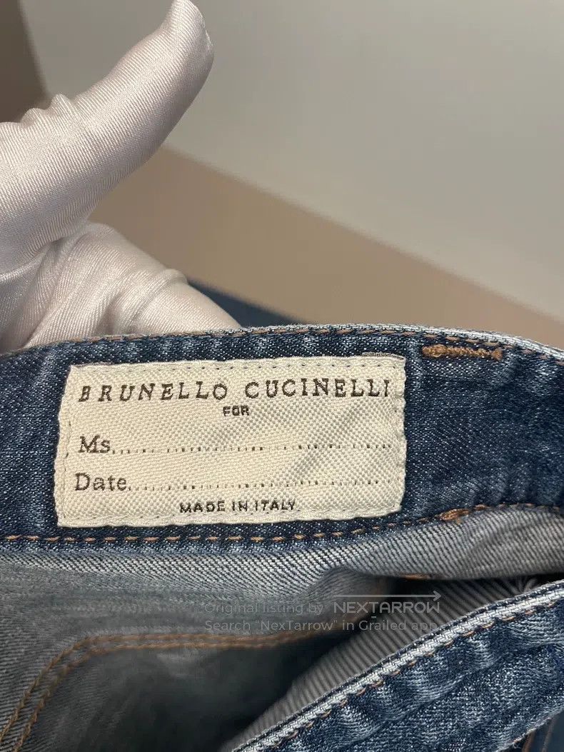 Brunello Cucinelli Brunello Cucinelli Blue studded cotton pants Size 25" / US 0 / IT 36 - 3 Thumbnail