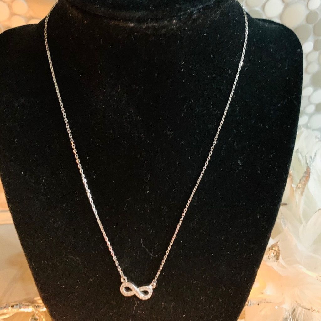 Sterling Silver Sterling Silver Necklace infinity with CZ BN Size ONE SIZE - 1 Thumbnail