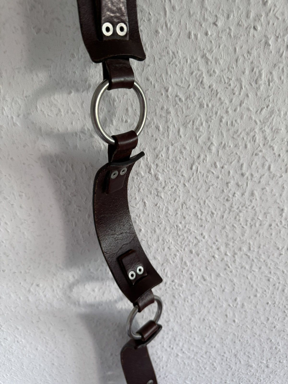 Dsquared2 Ring Link Harness Leather Belt Brown Size ONE SIZE - 8 Thumbnail
