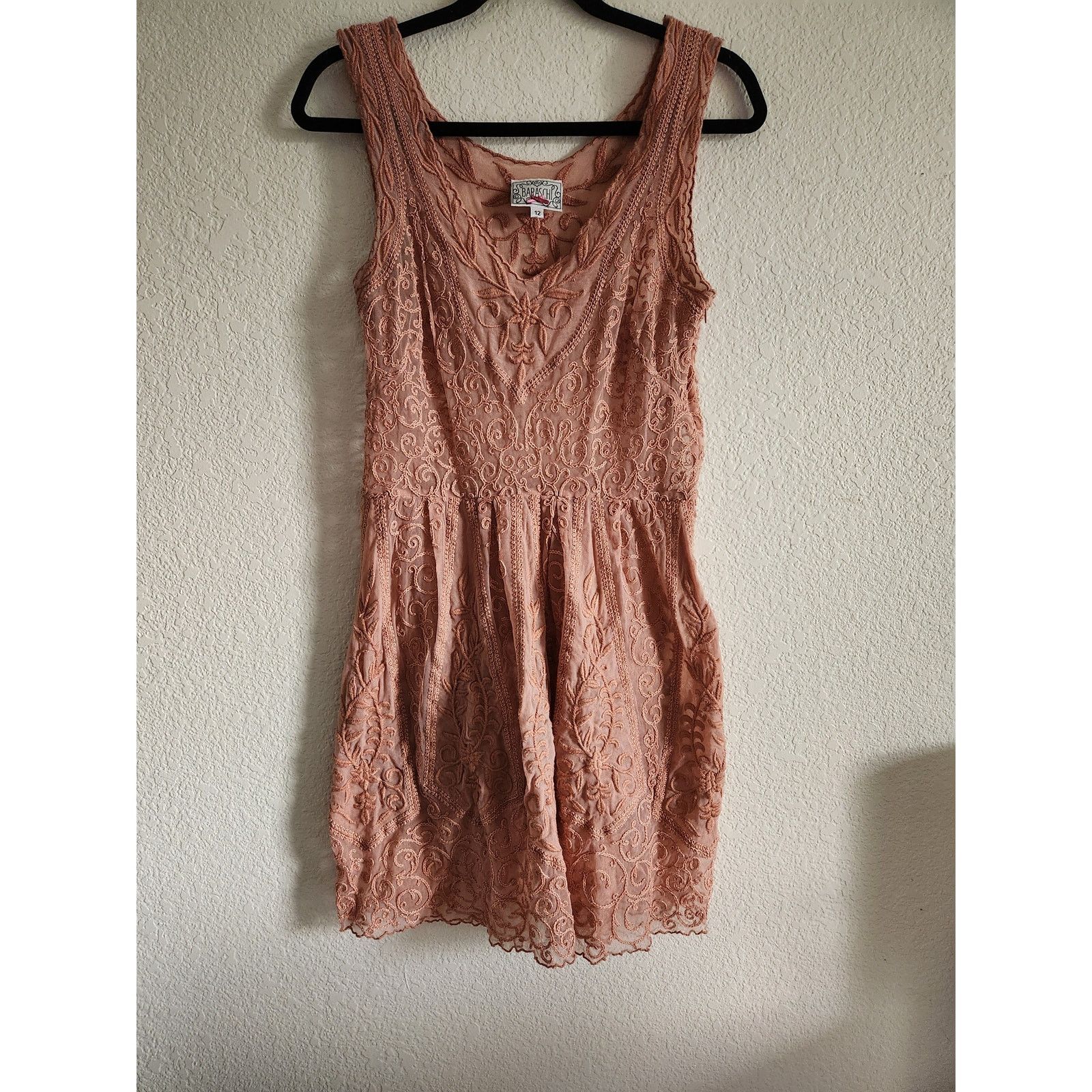 Other Baraschi For Anthropology Semi Sheer Boho Crochet Dress 12 Size XL / US 12-14 / IT 48-50 - 1 Thumbnail