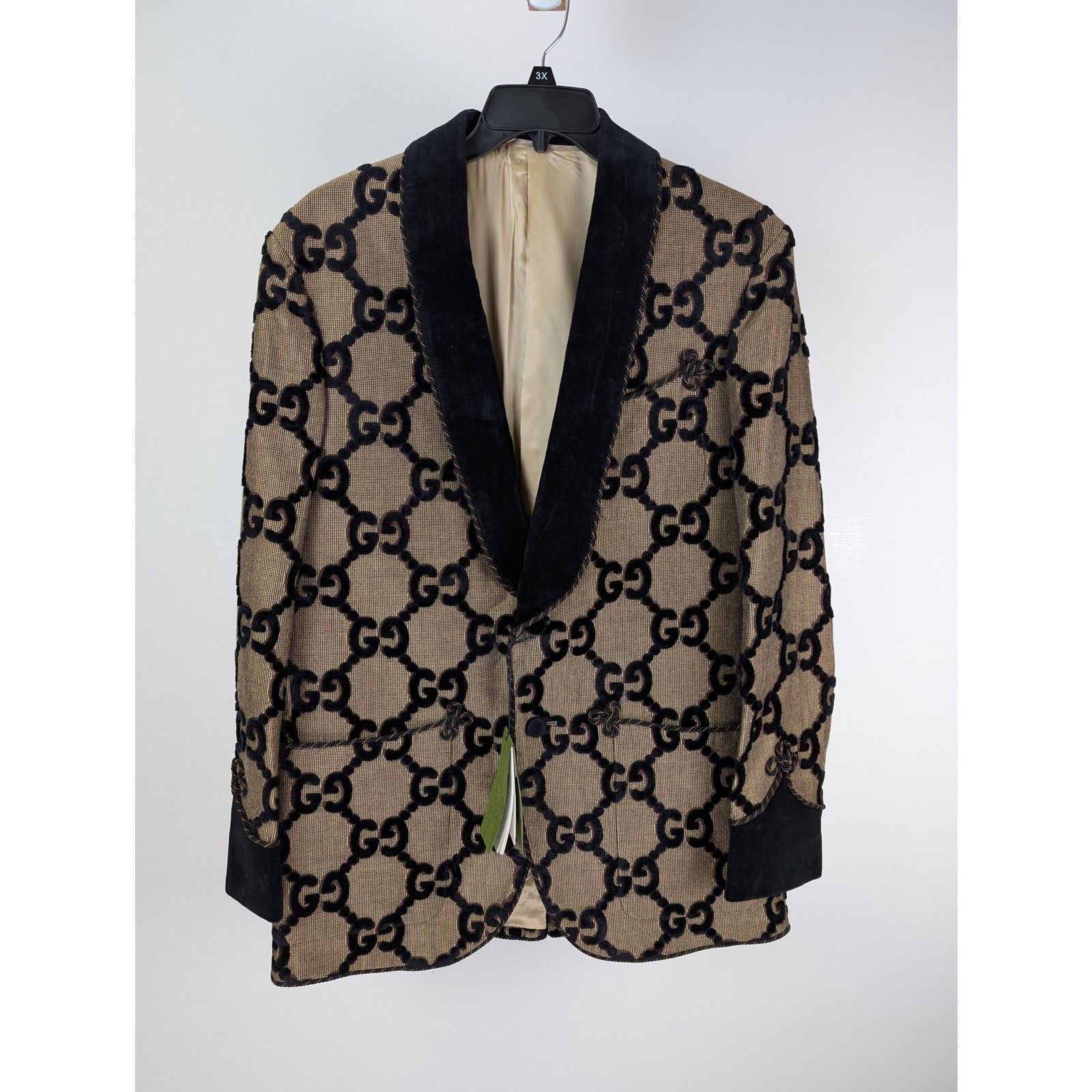 Gucci o1rshd1 GG Logo Blazer Jacket in Beige/Black Size US M / EU 48-50 / 2 - 1 Thumbnail