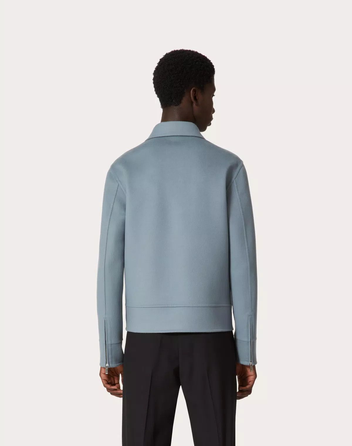 Valentino oc11z0625 Double Faced Wool Cashmere Jacket in Dusty Blue Size US M / EU 48-50 / 2 - 4 Thumbnail