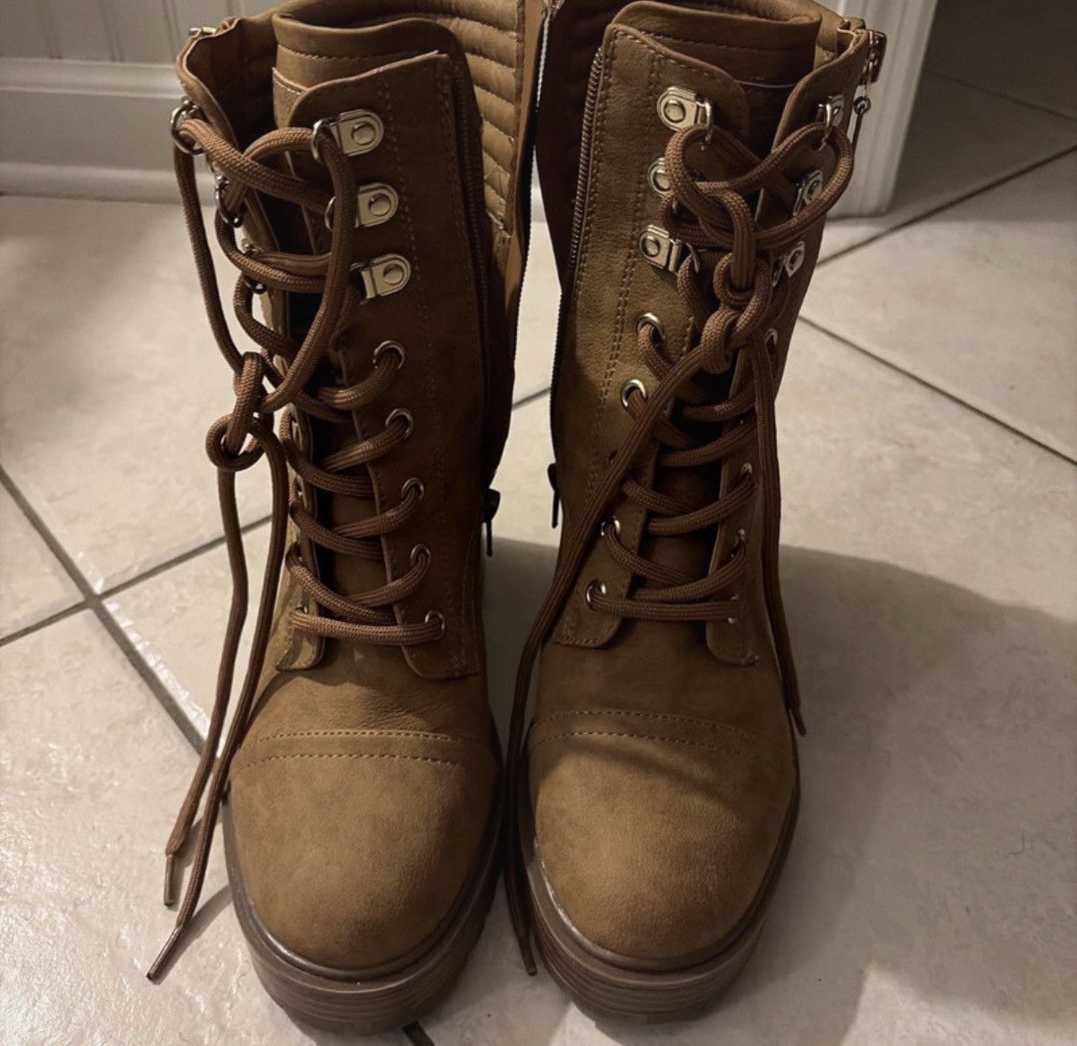 Guess Brown ankle combat boots Size US 7 / IT 37 - 2 Thumbnail